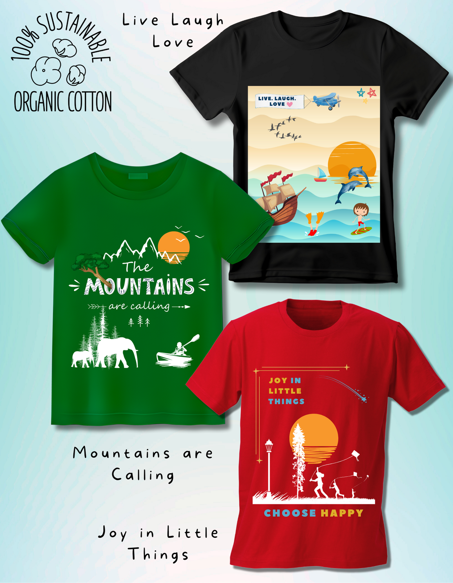 Pack of 3 Joys of Life T-shirt