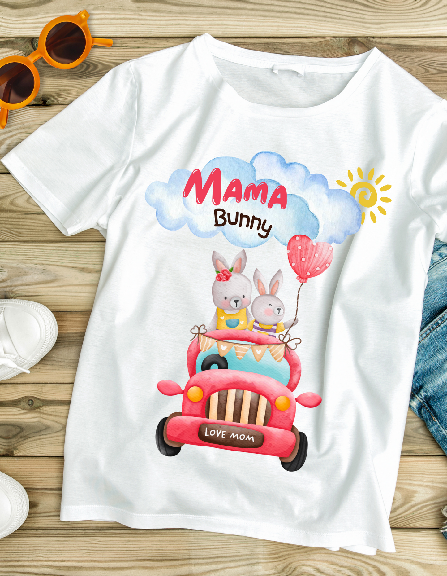 Mama Bunny Love - White