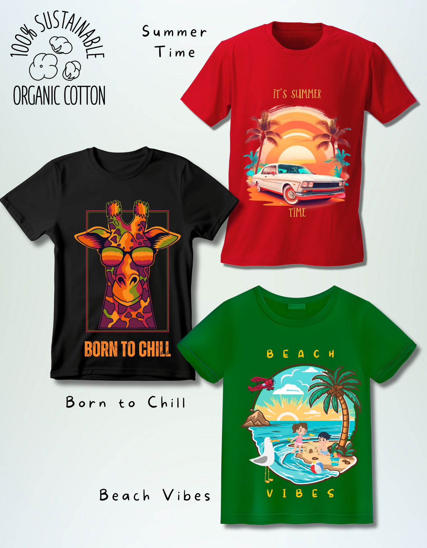 Pack of 3 Beach and Summer T-shirts