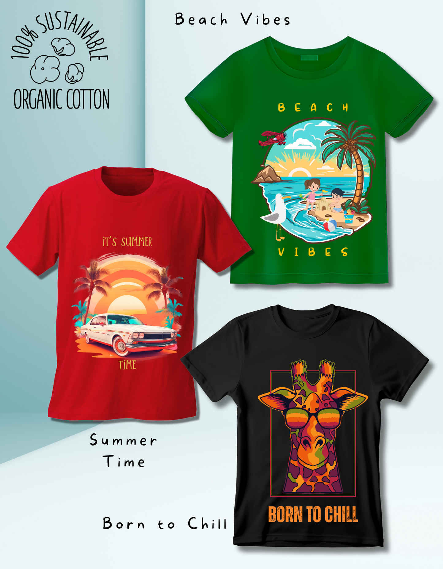 Pack of 3 Beach and Summer T-shirts