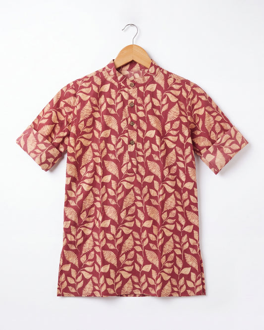 अBIR Maroon Bagh Long Kurta for Boys