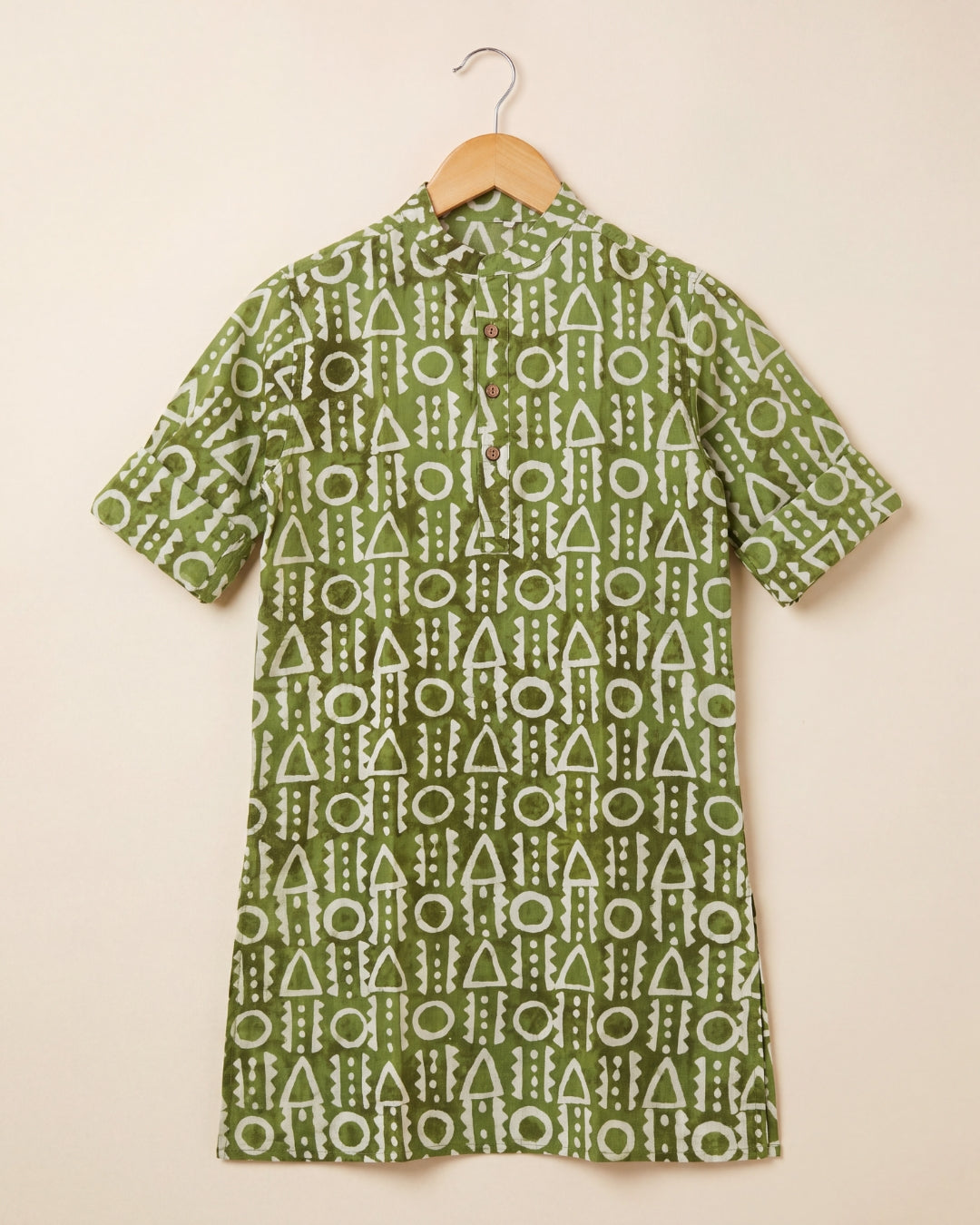 अBIR Olive Green Virasat Long Kurta for Boys