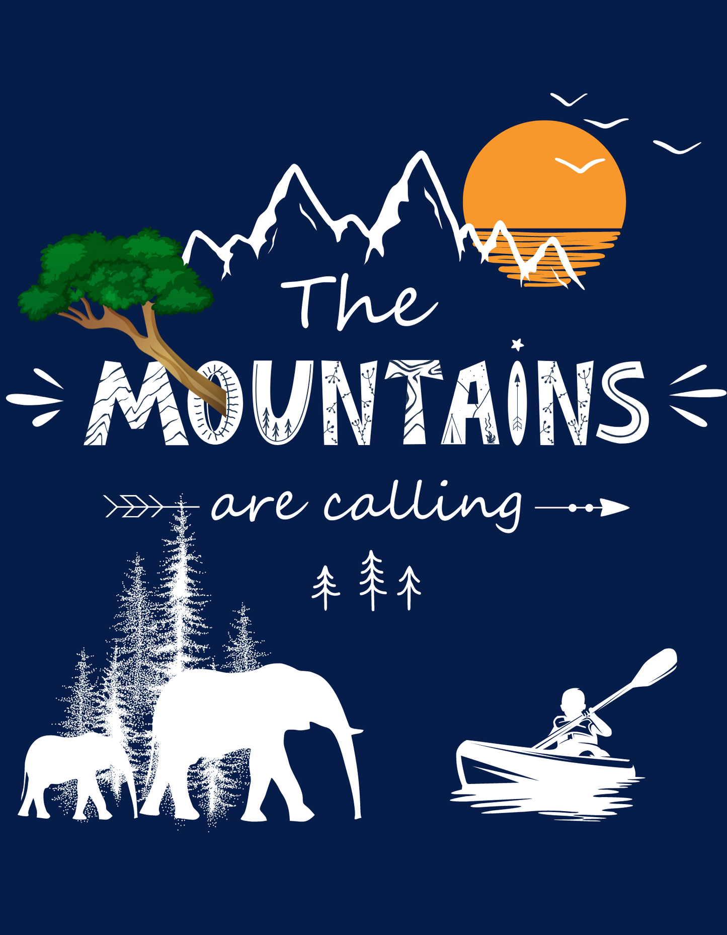 Mountains are Calling - Navy Blue