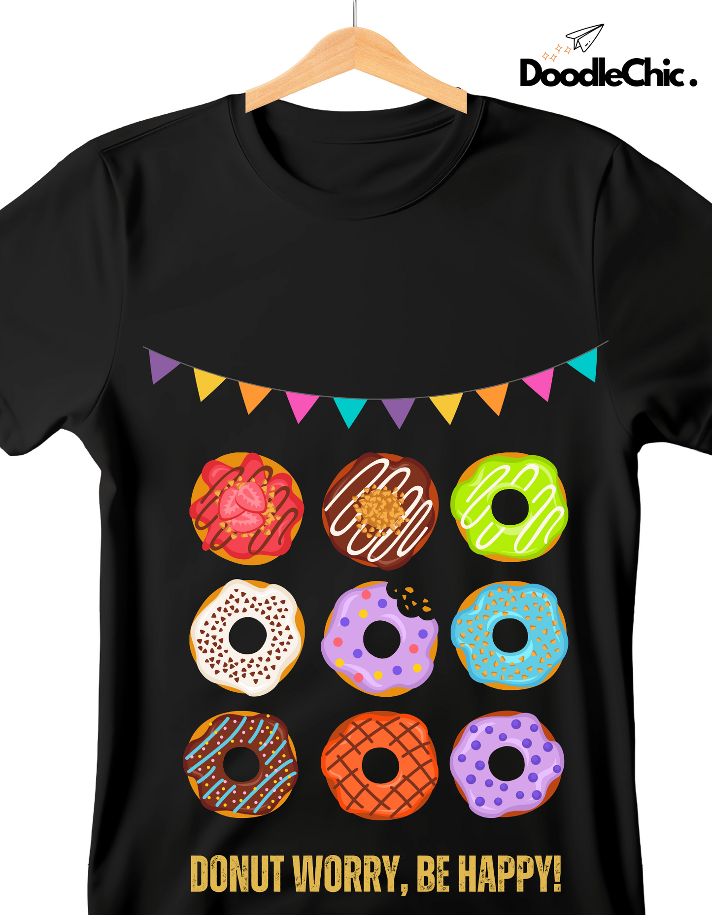 Donut Worry Be Happy - Black