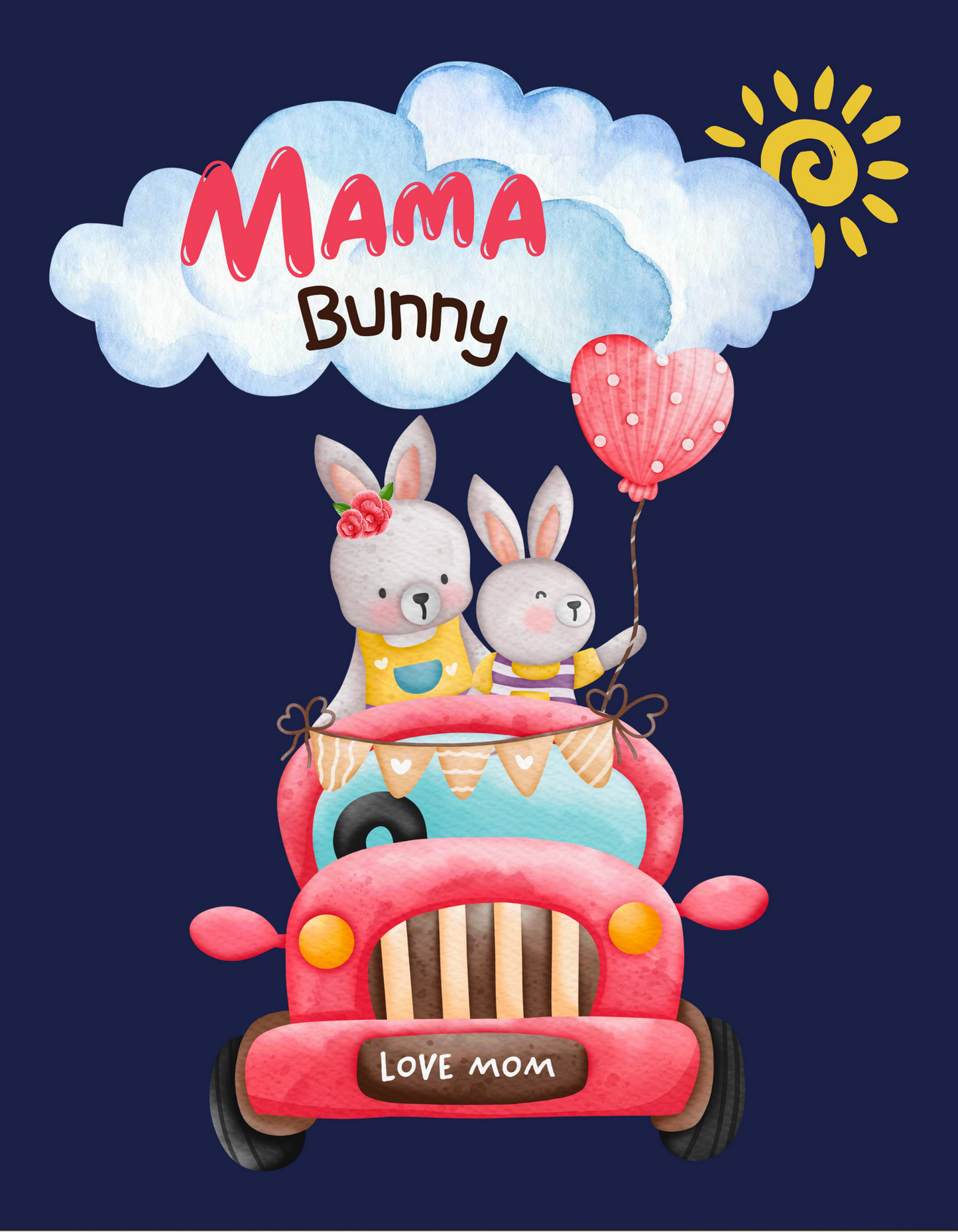 Mama Bunny Love - Navy Blue