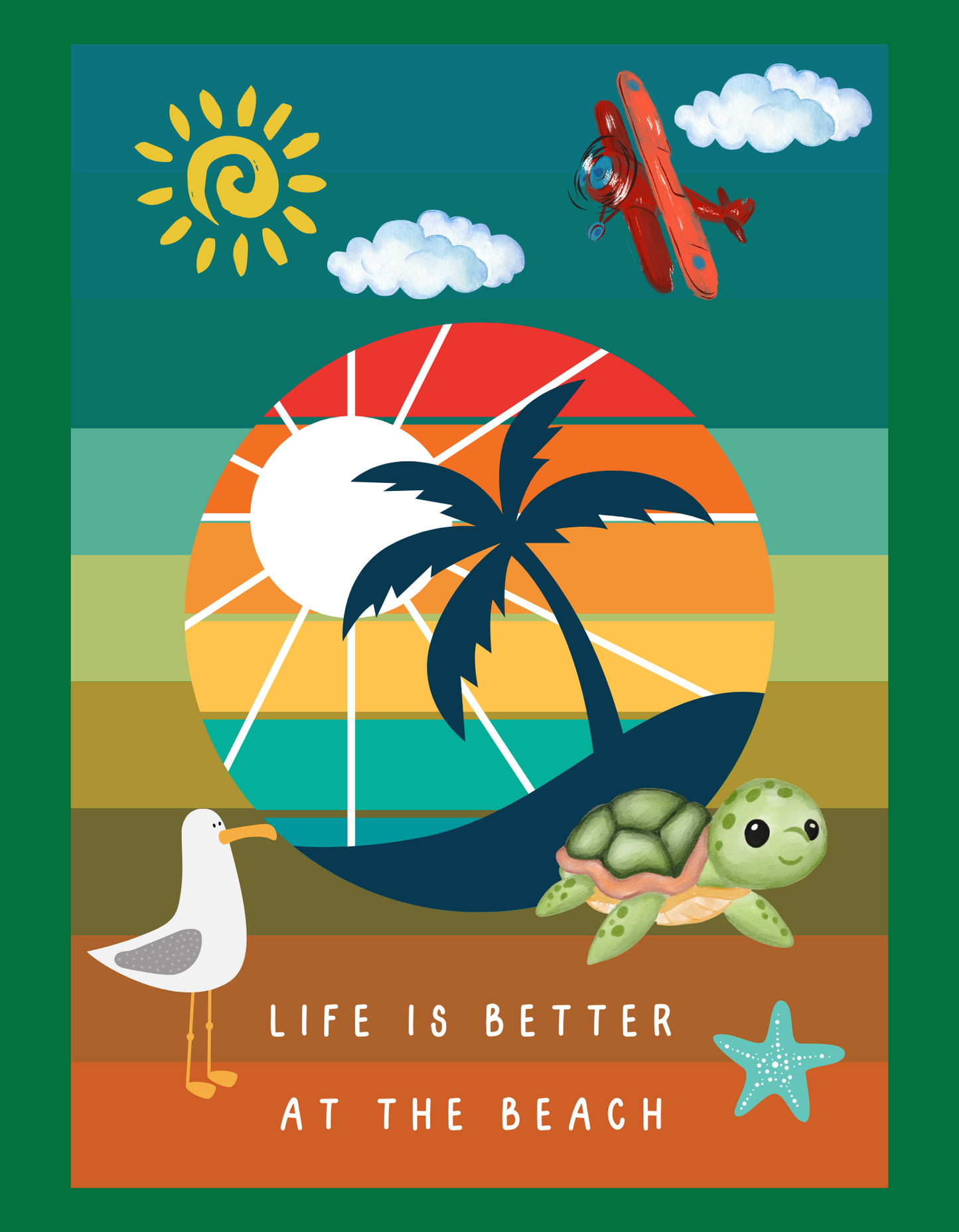 Life at Beach - Green