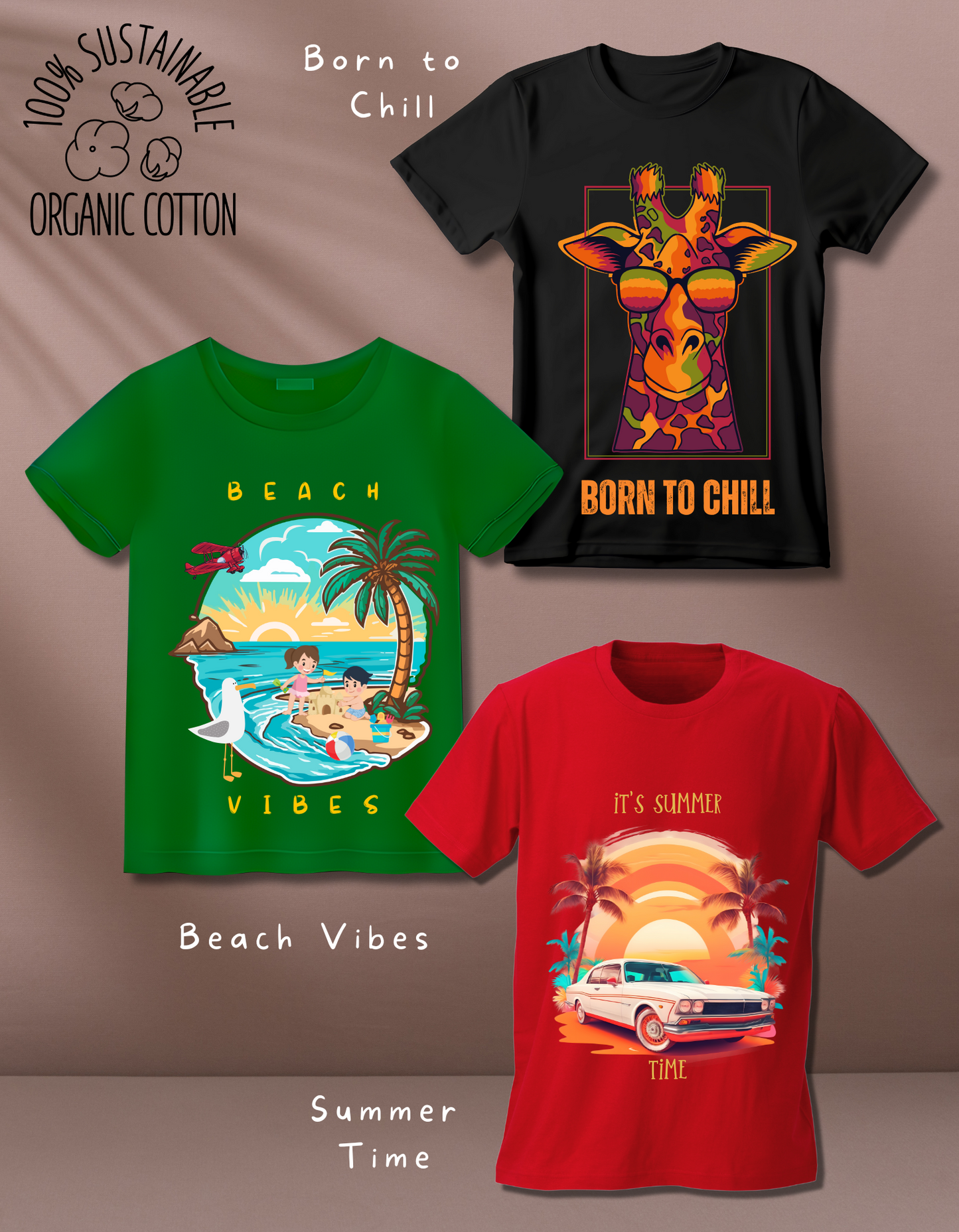 Pack of 3 Beach and Summer T-shirts