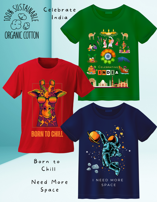 Pack of 3 - Born to Chill, Need More Space and Celebrate India