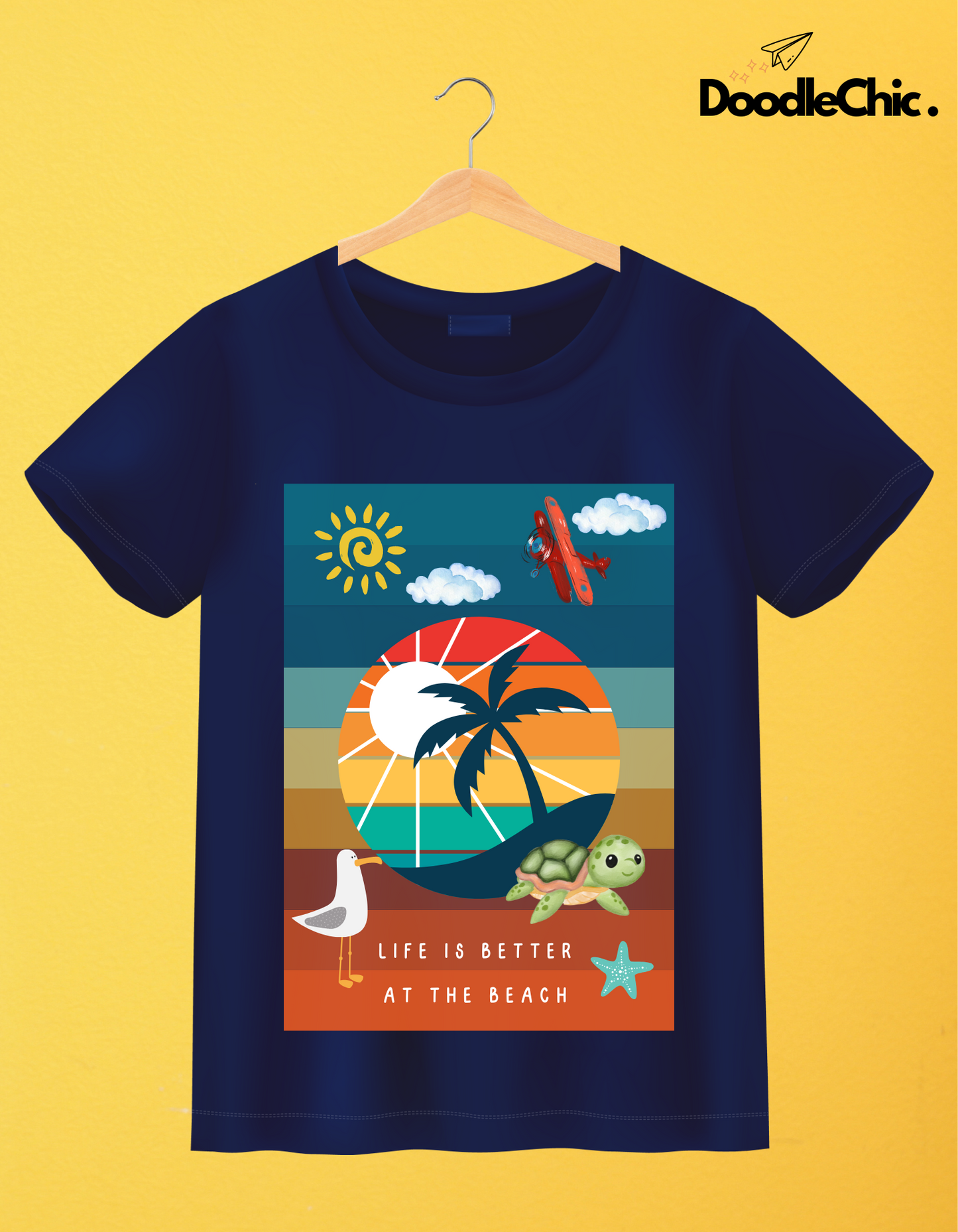 Life at Beach - Navy Blue
