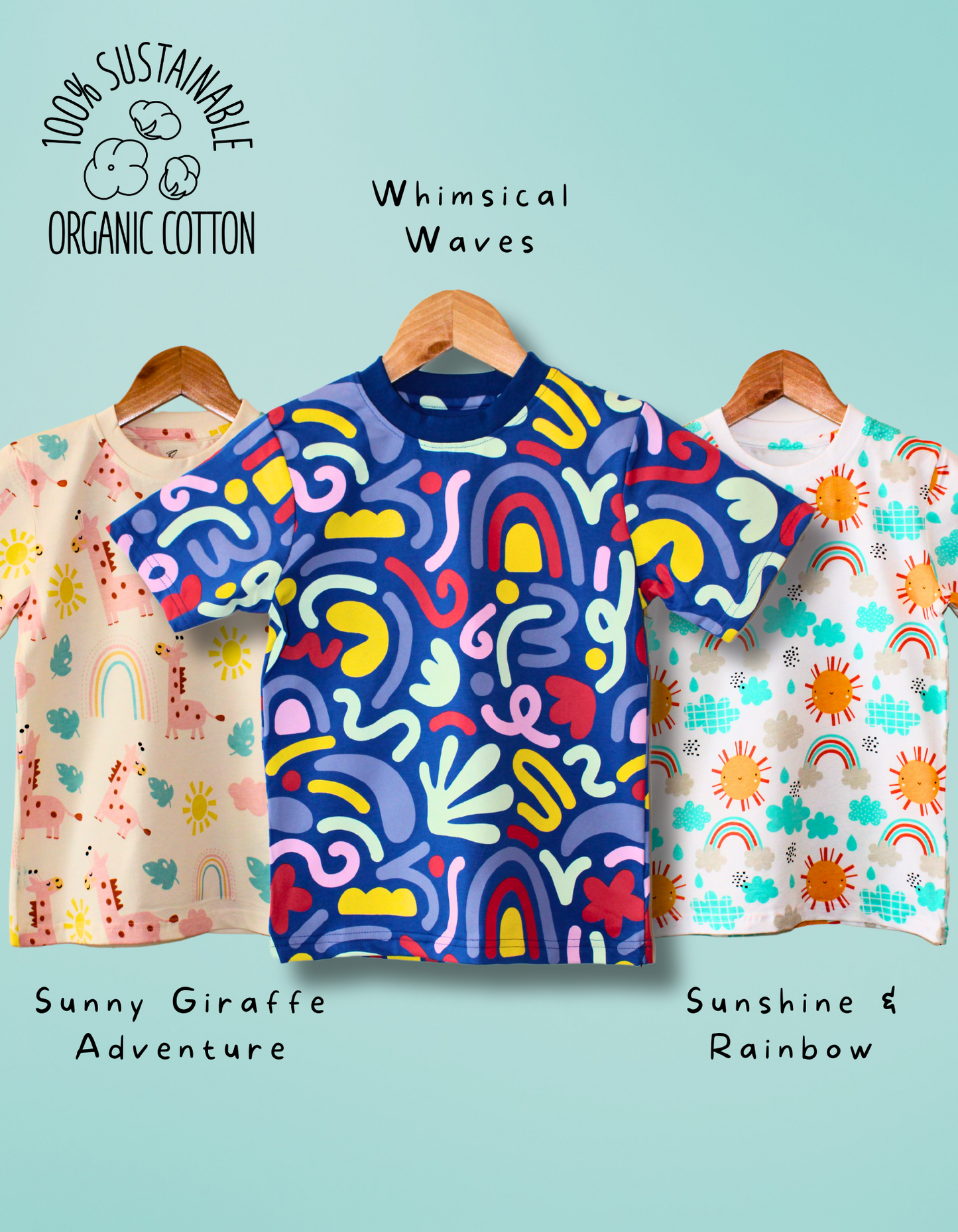 Pack of 3 - Whimsical Waves, Giraffe Adventures and Sunshine Rainbows