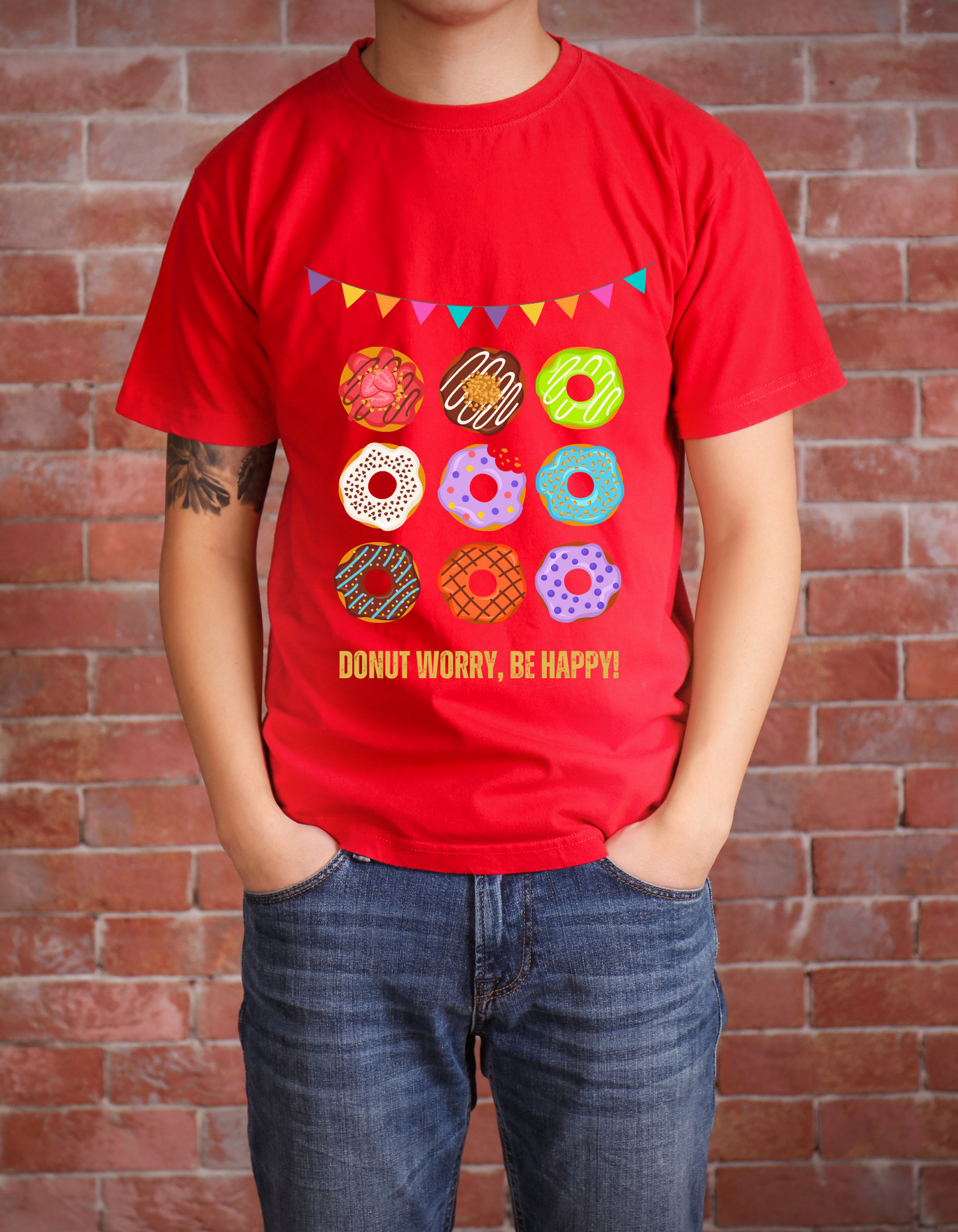 Donut Worry Be Happy - Red
