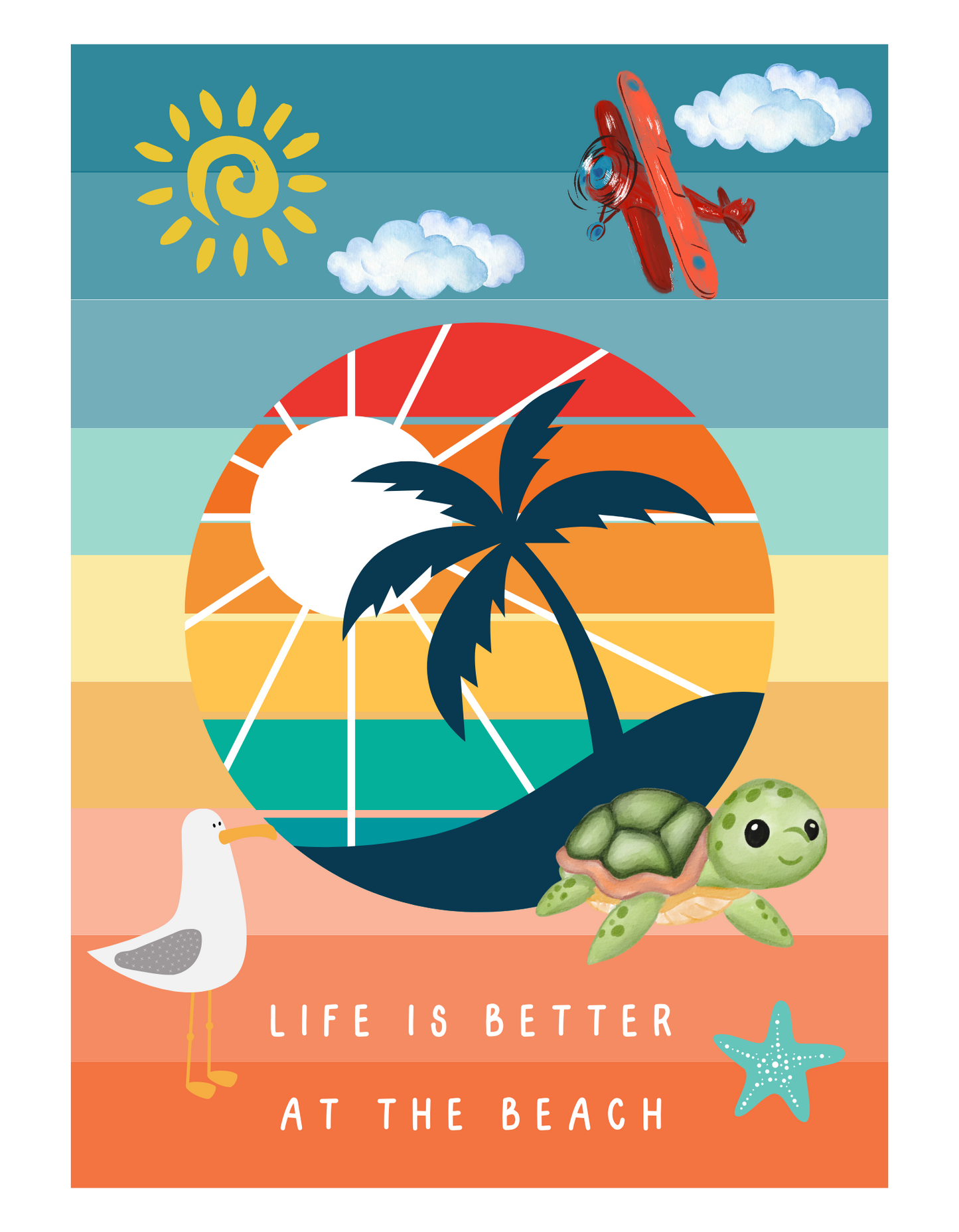 Life at Beach - White