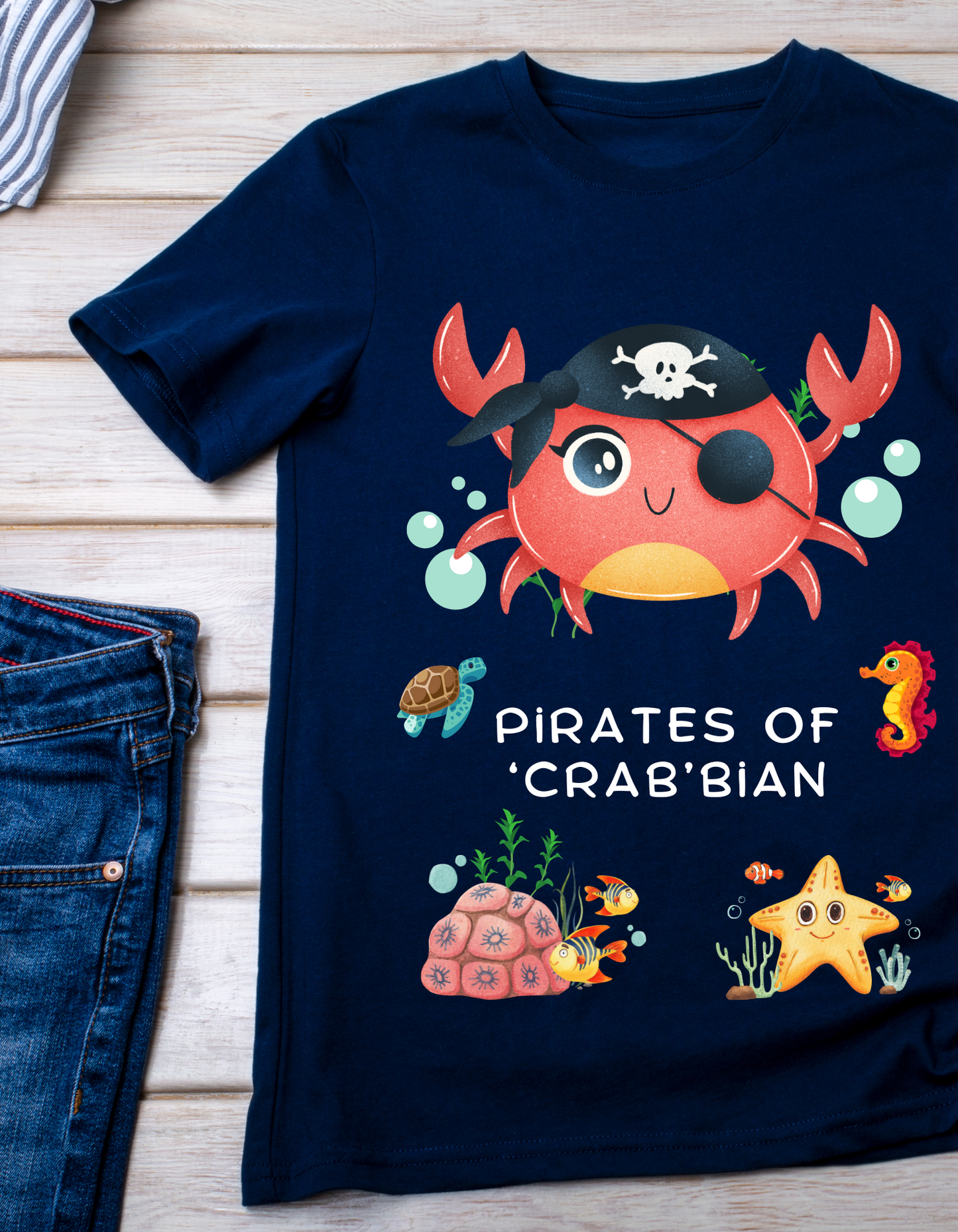 Pirates of 'Crab'bian - Navy Blue