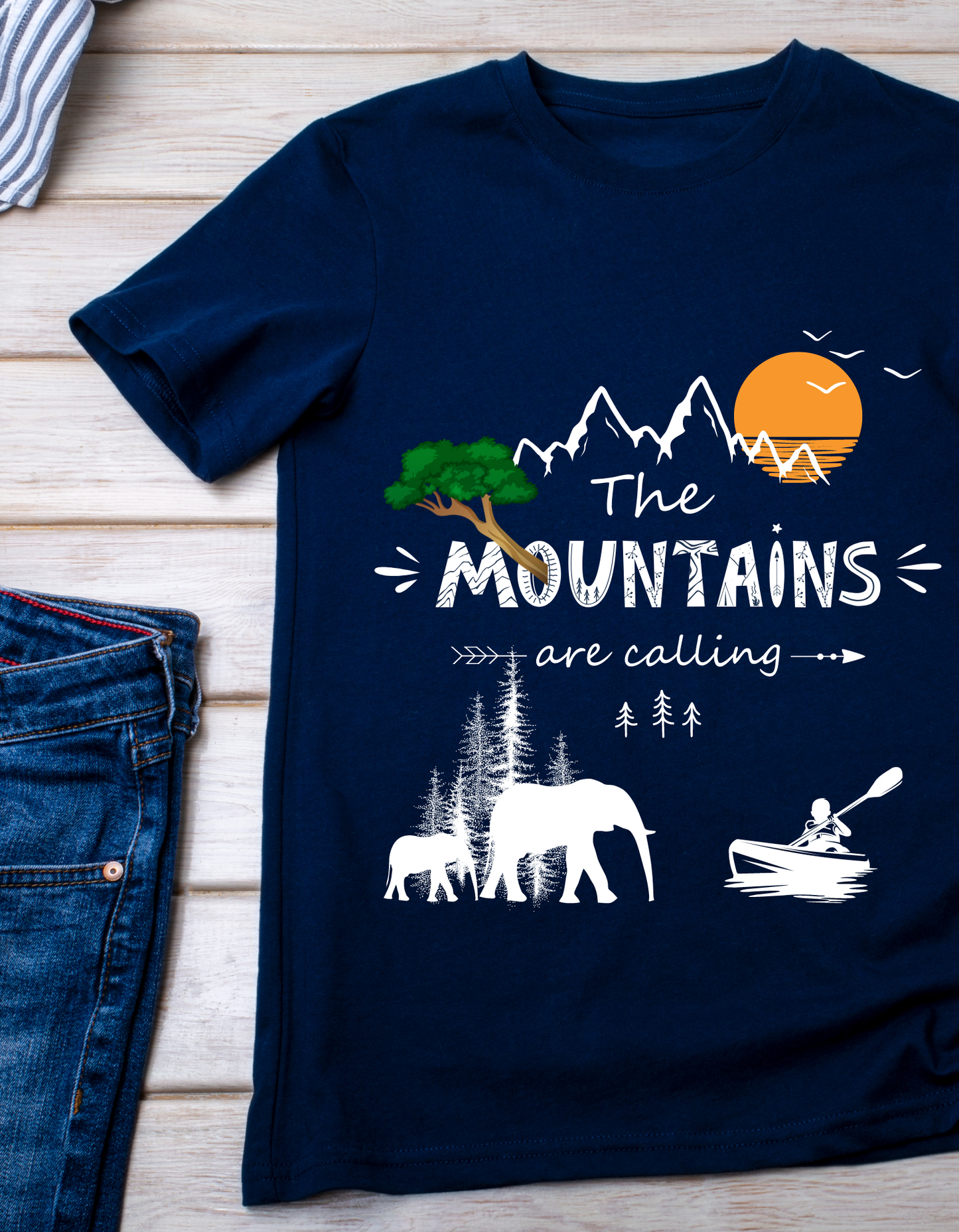 Mountains are Calling - Navy Blue