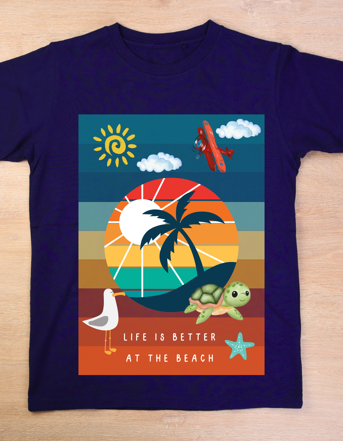 Life at Beach - Navy Blue