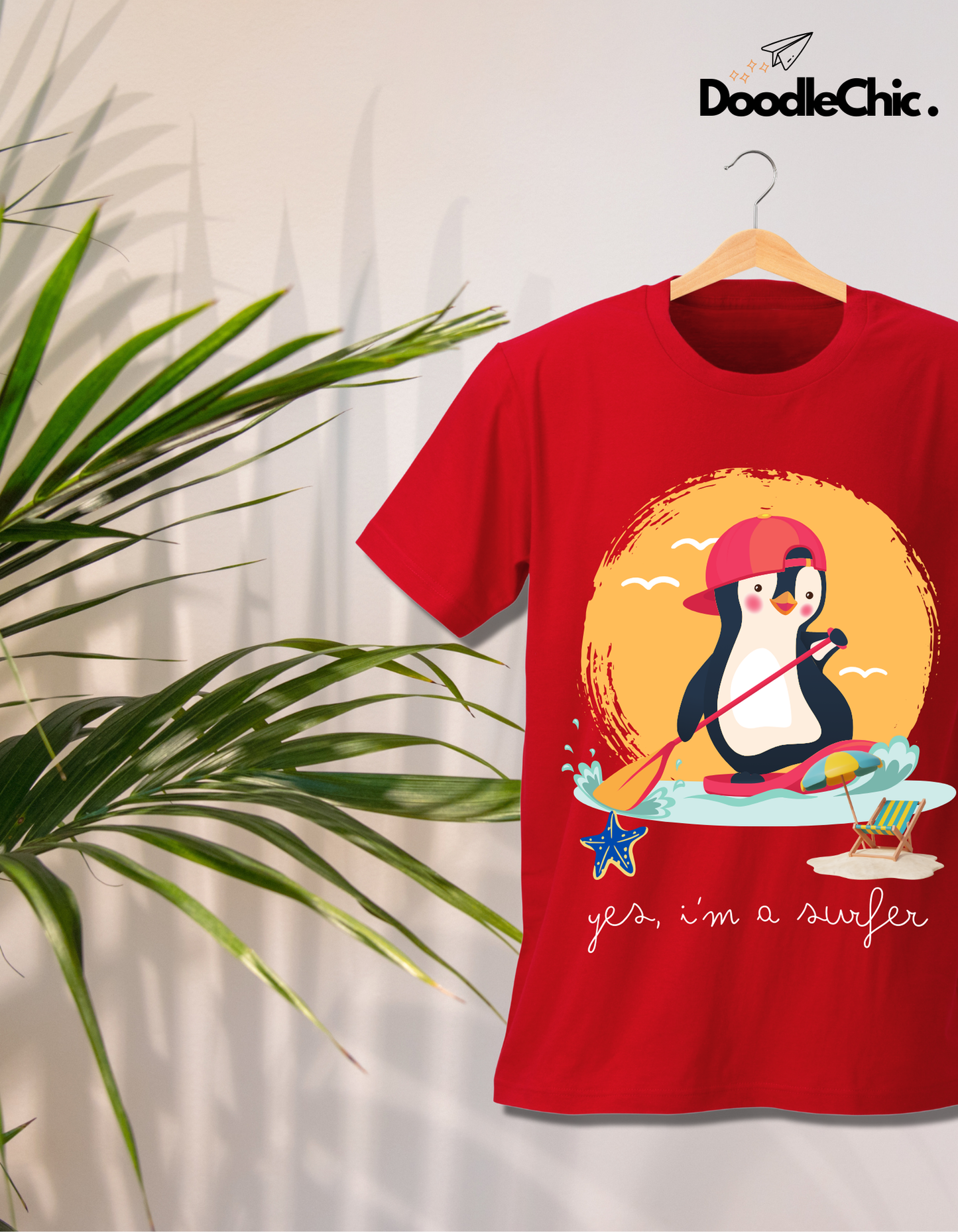 Penguin Surfer - Red