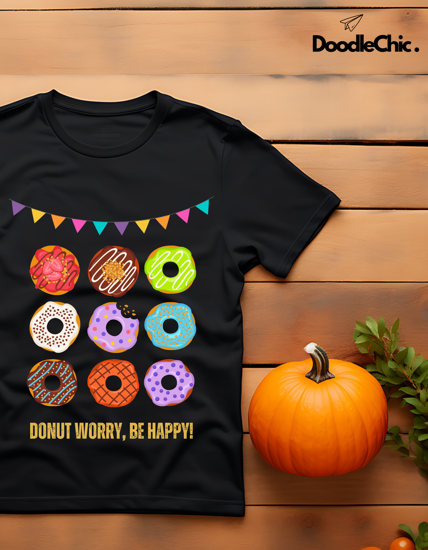 Donut Worry Be Happy - Black