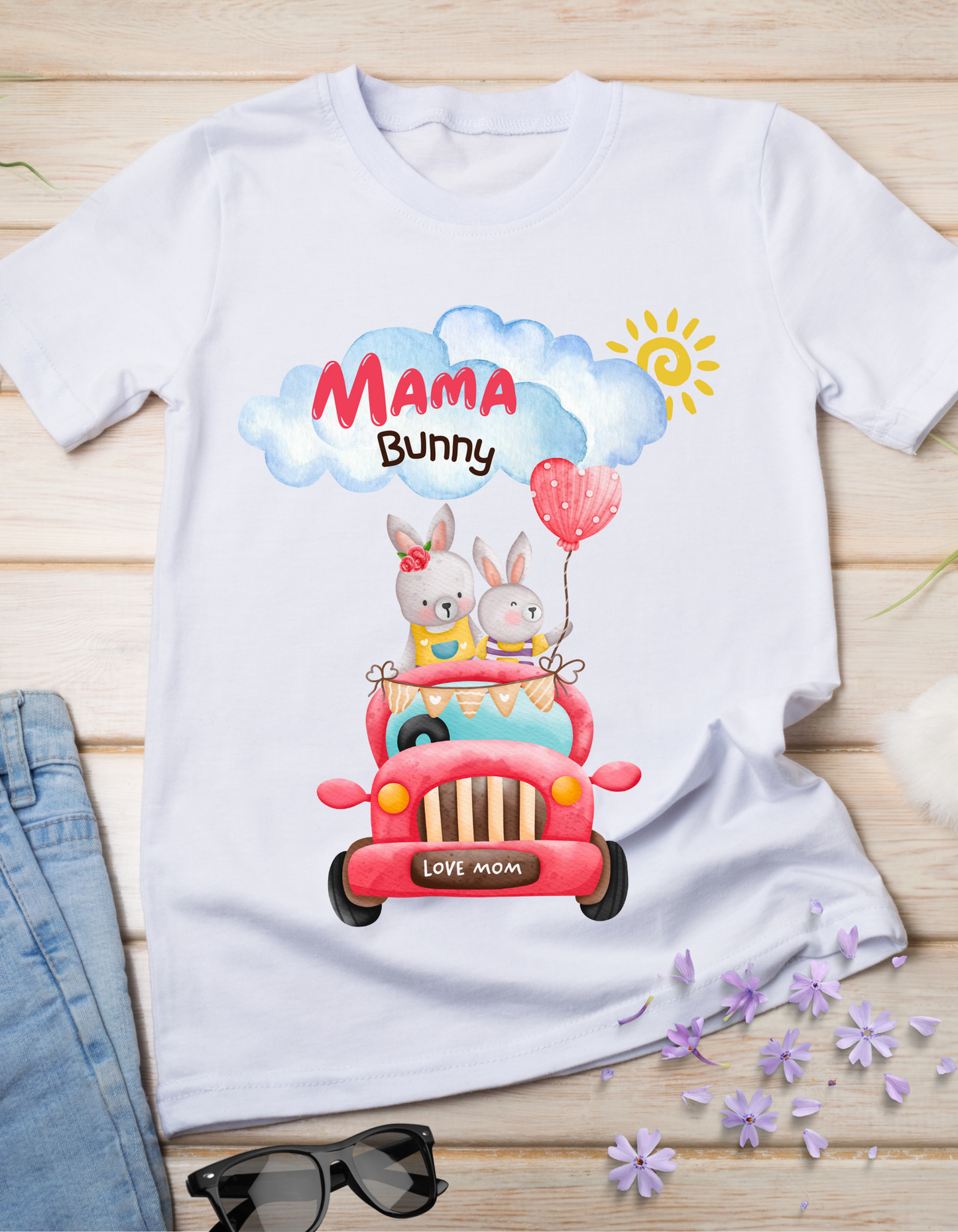 Mama Bunny Love - White