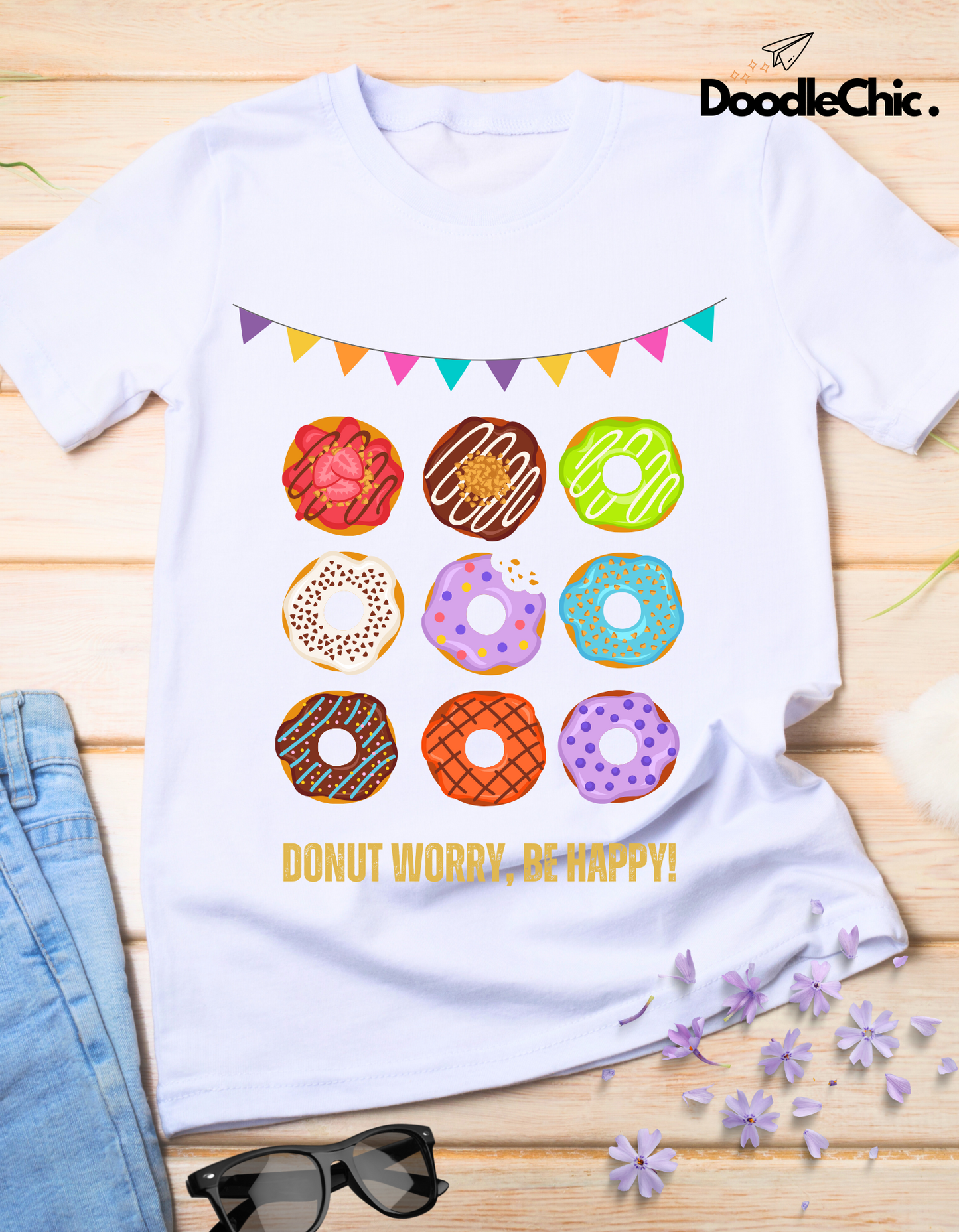 Donut Worry Be Happy - White