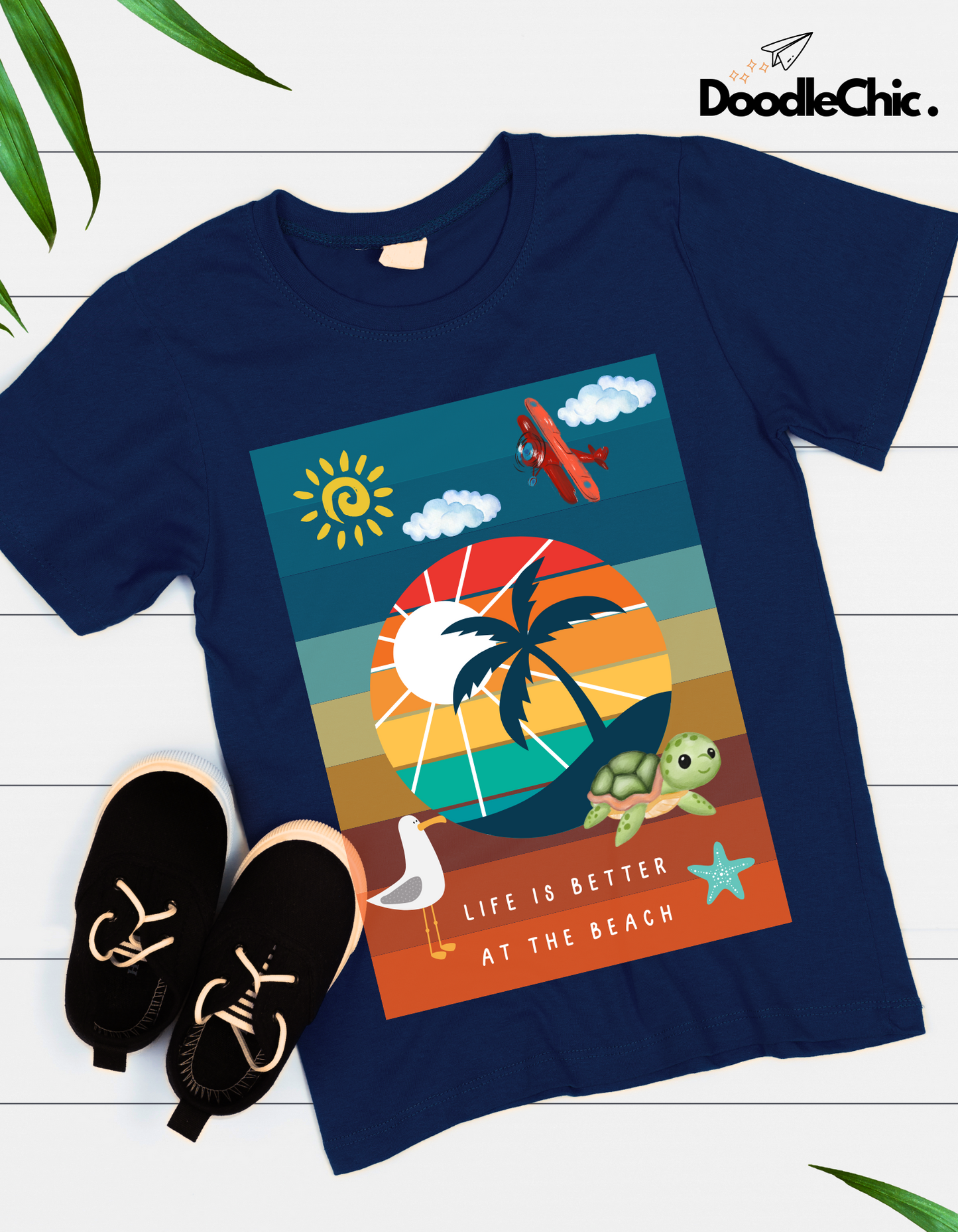Life at Beach - Navy Blue