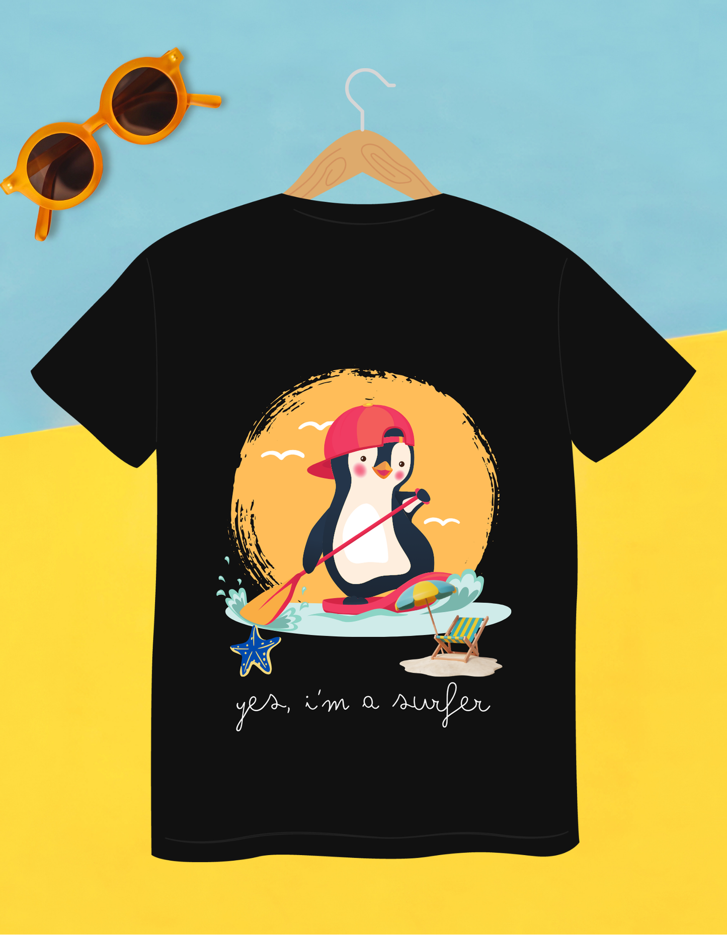Penguin Surfer - Black