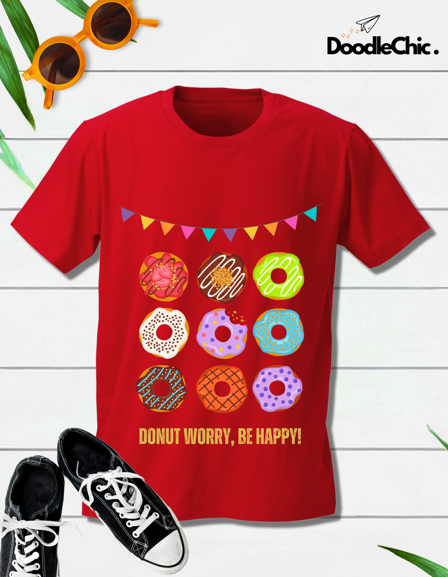 Donut Worry Be Happy - Red