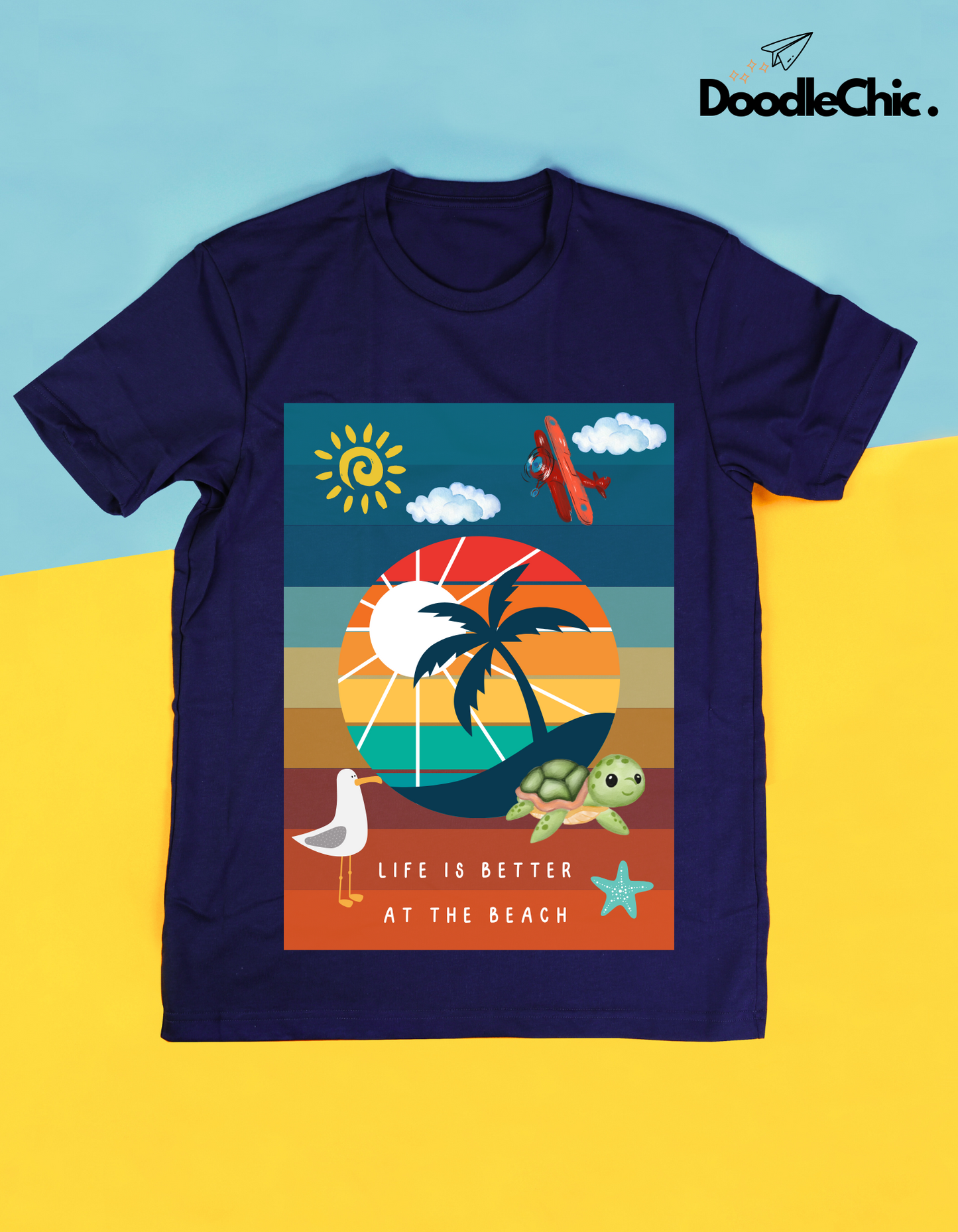 Life at Beach - Navy Blue
