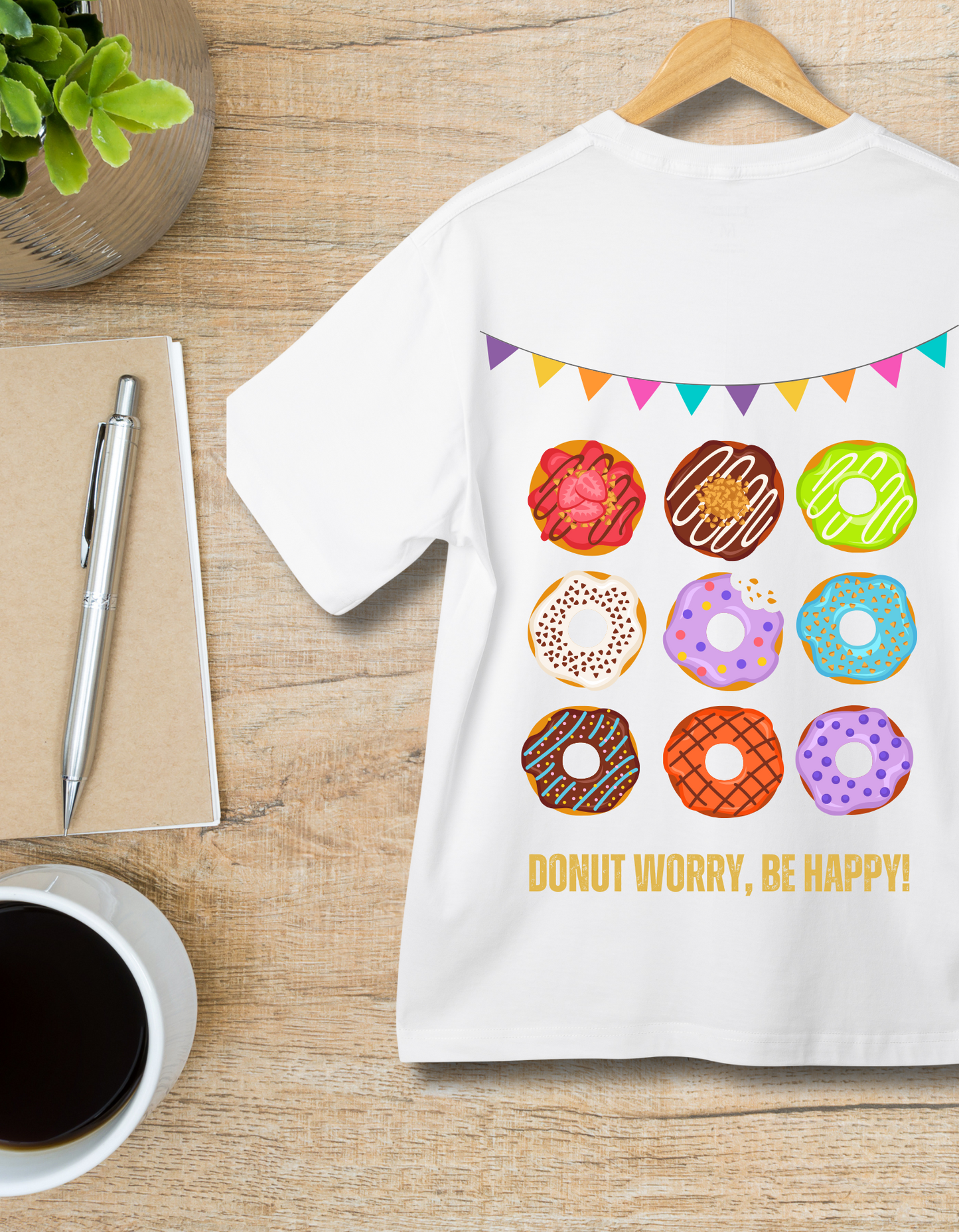 Donut Worry Be Happy - White