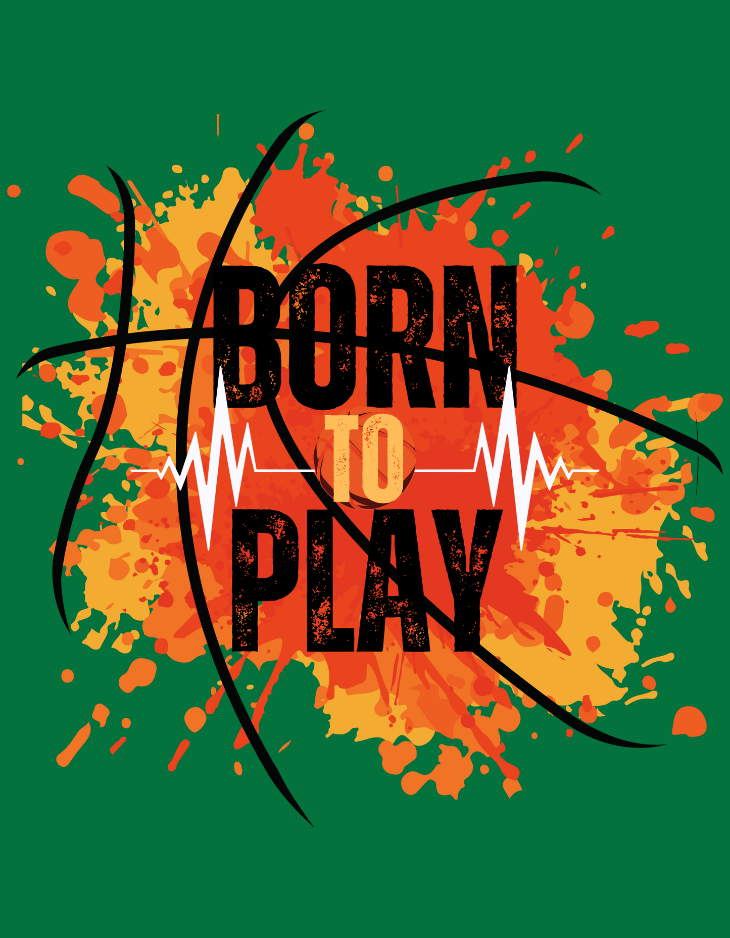 Born to Play Kids Organic Cotton T-shirt Green from DoodleChic