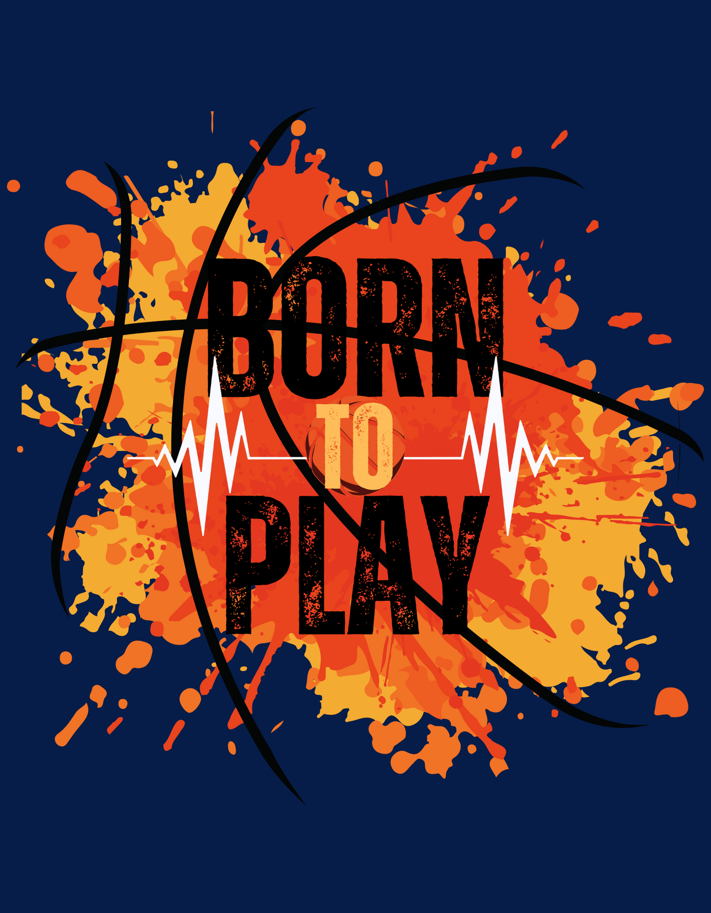 Born to Play Kids Organic Cotton T-shirt Navy Blue from DoodleChic