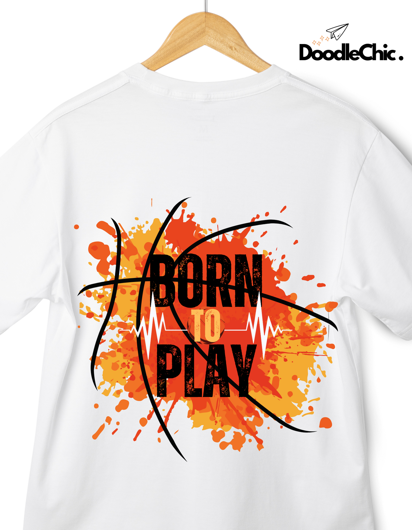 Born to Play Kids Organic Cotton T-shirt White from DoodleChic
