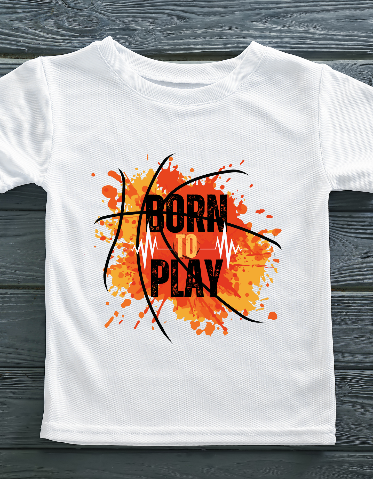 Born to Play Kids Organic Cotton T-shirt White from DoodleChic