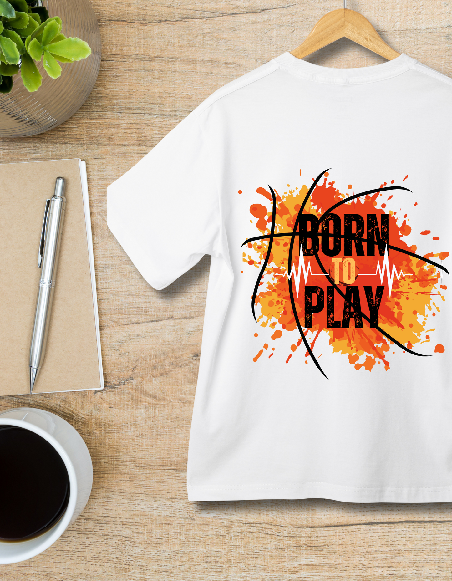 Born to Play Kids Organic Cotton T-shirt White from DoodleChic