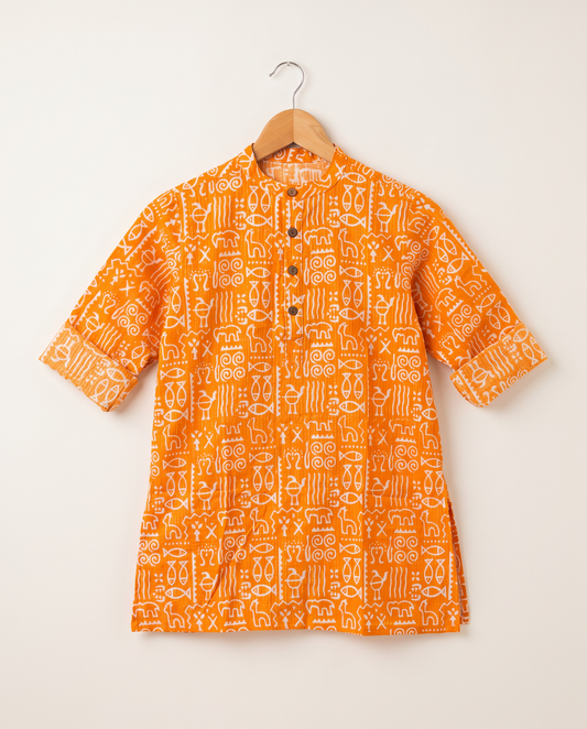 अBIR Kesariya Kahani Long Kurta for Boys