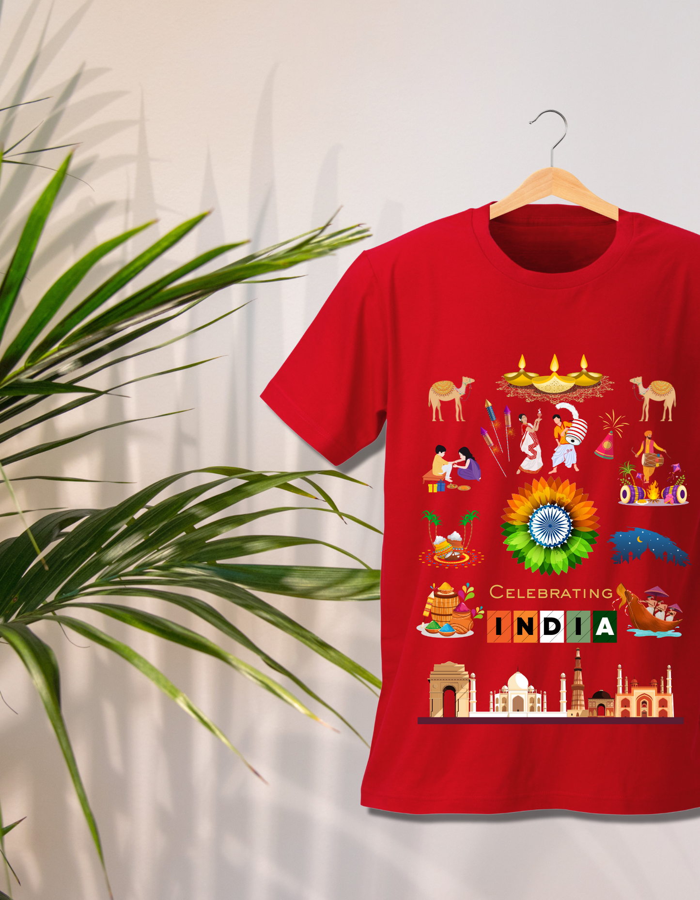 Celebrate India Kids Organic Cotton T-shirt Red from DoodleChic