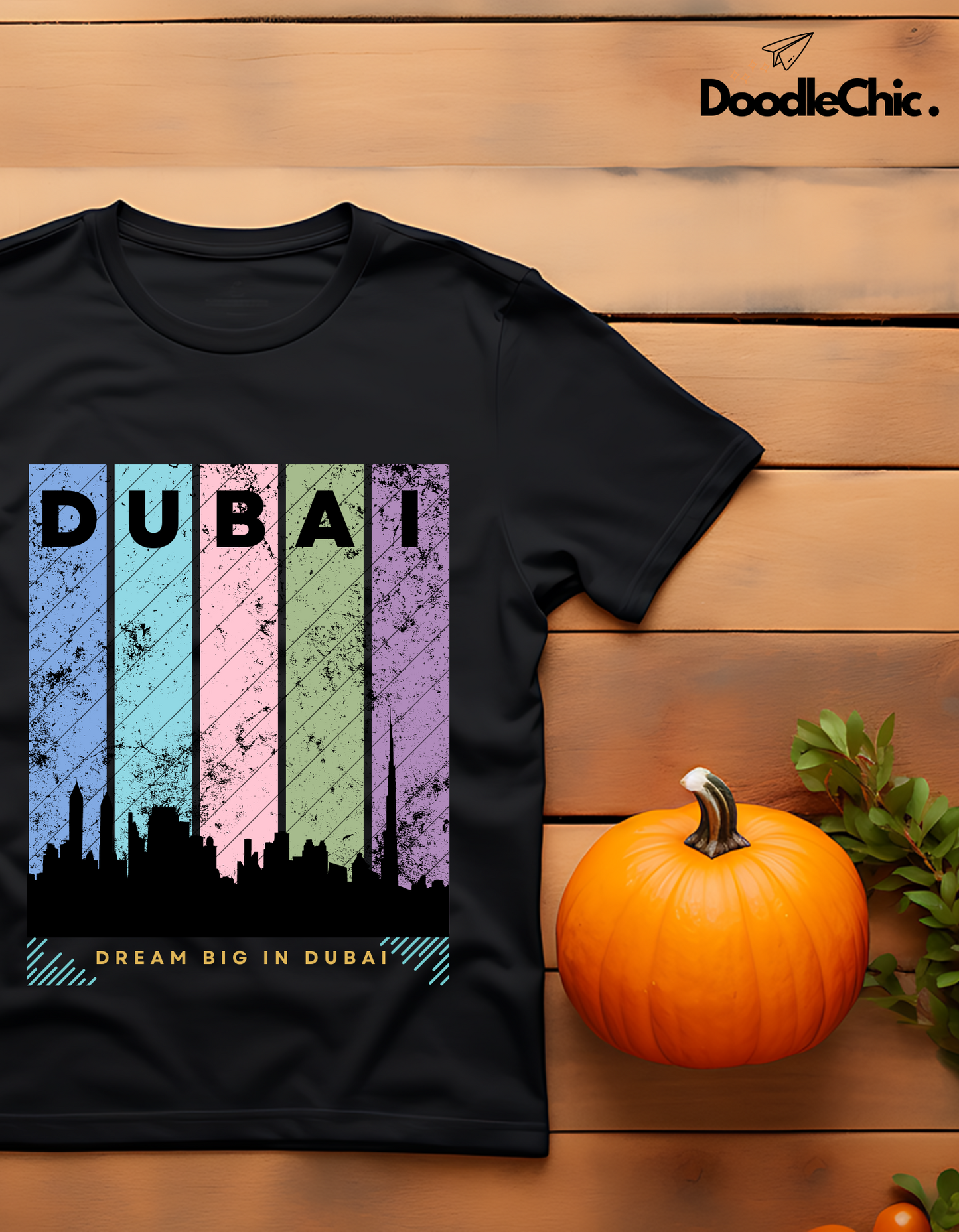 Dubai Kids Organic Cotton T-shirt Black from DoodleChic