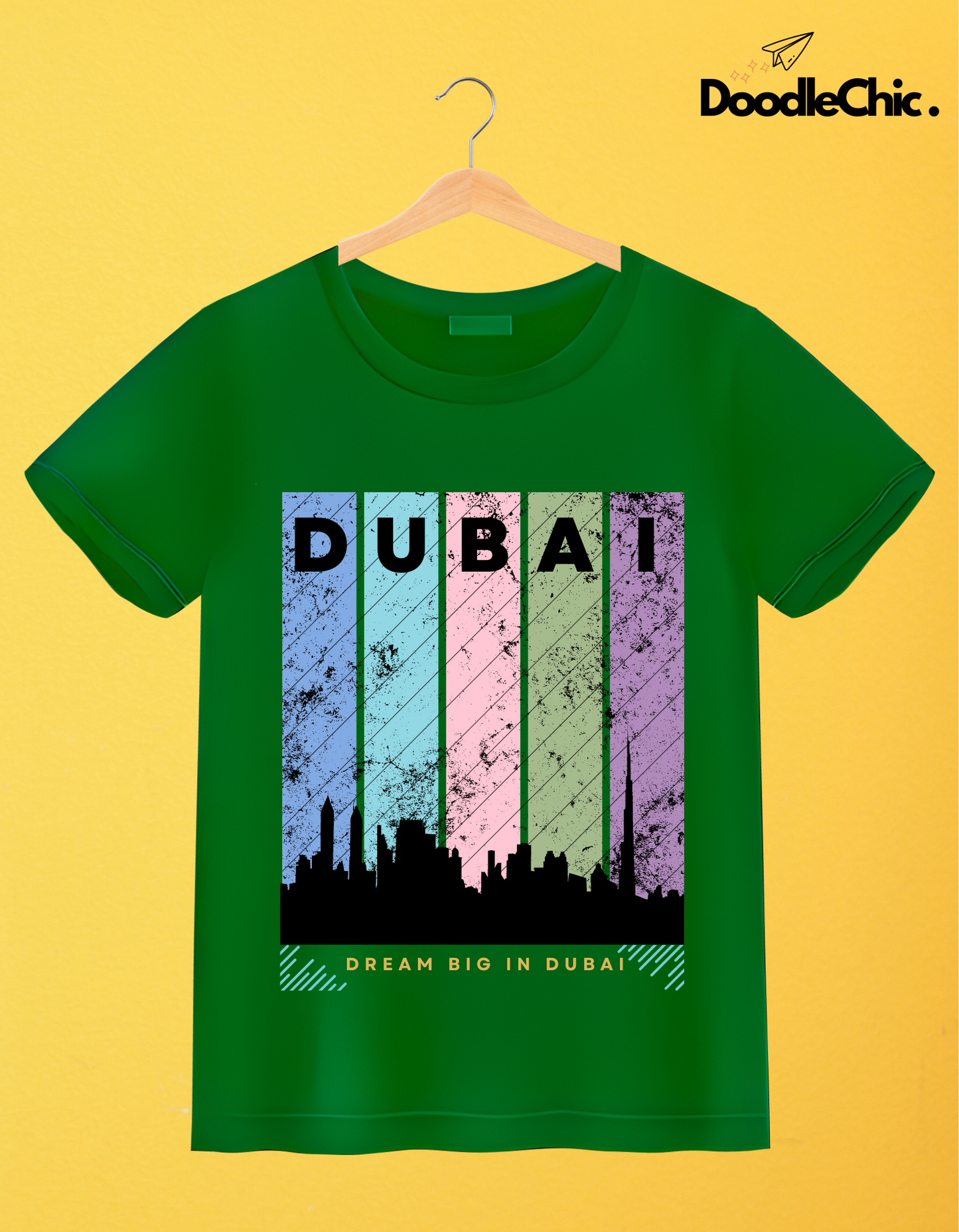 Dubai Kids Organic Cotton T-shirt Green from DoodleChic