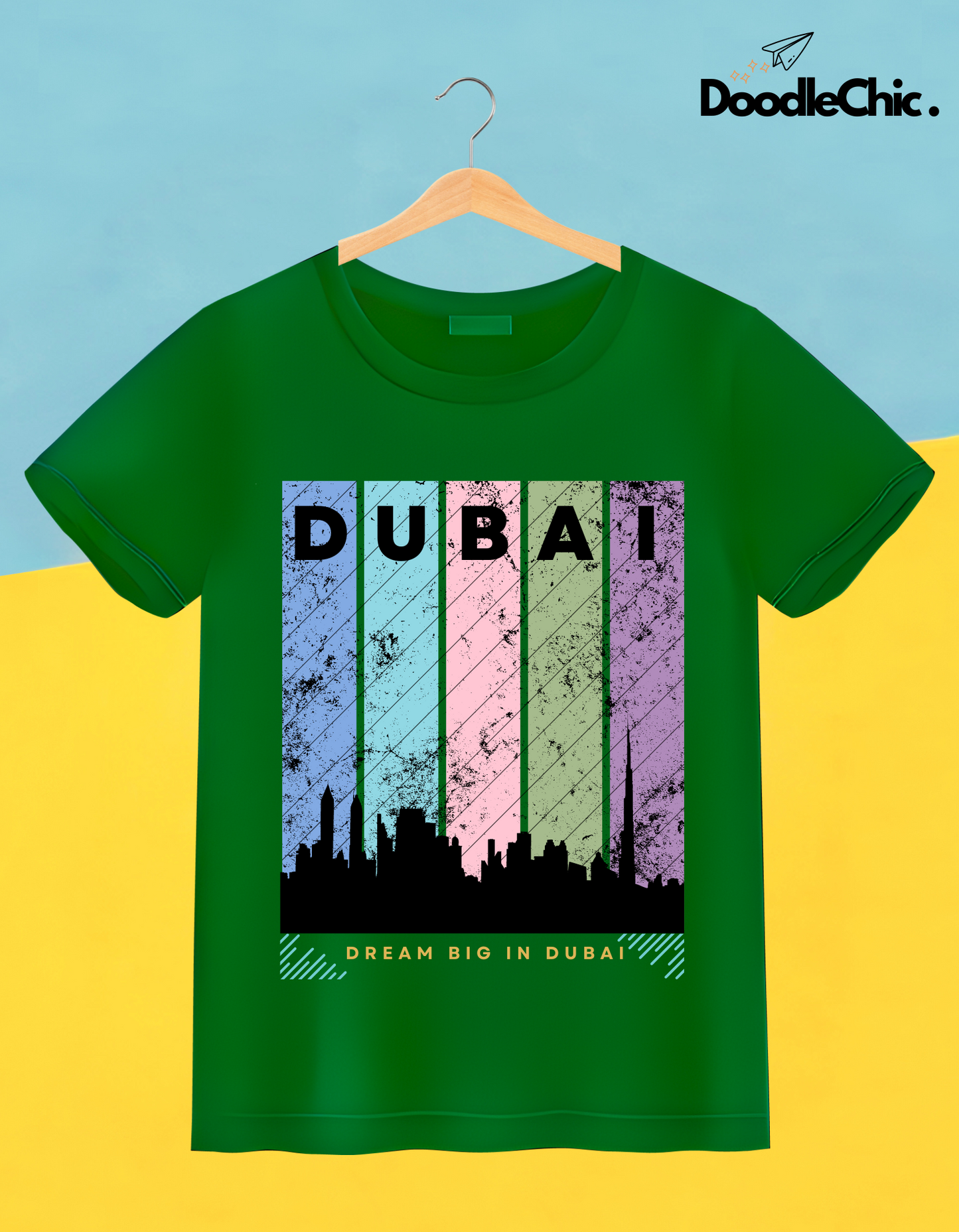 Dubai Kids Organic Cotton T-shirt Green from DoodleChic