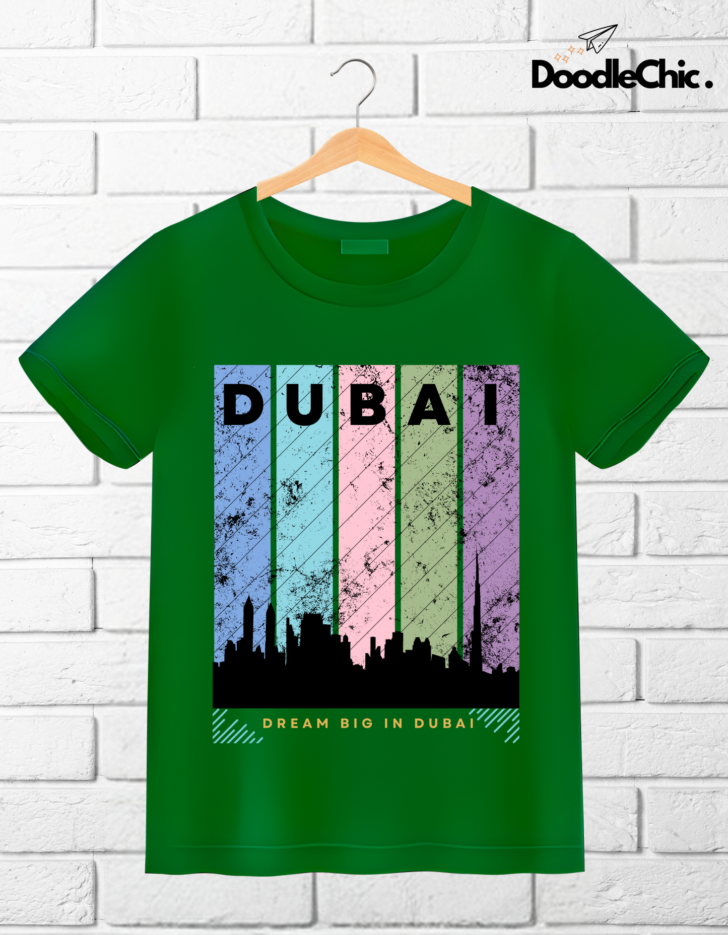 Dubai Kids Organic Cotton T-shirt Green from DoodleChic