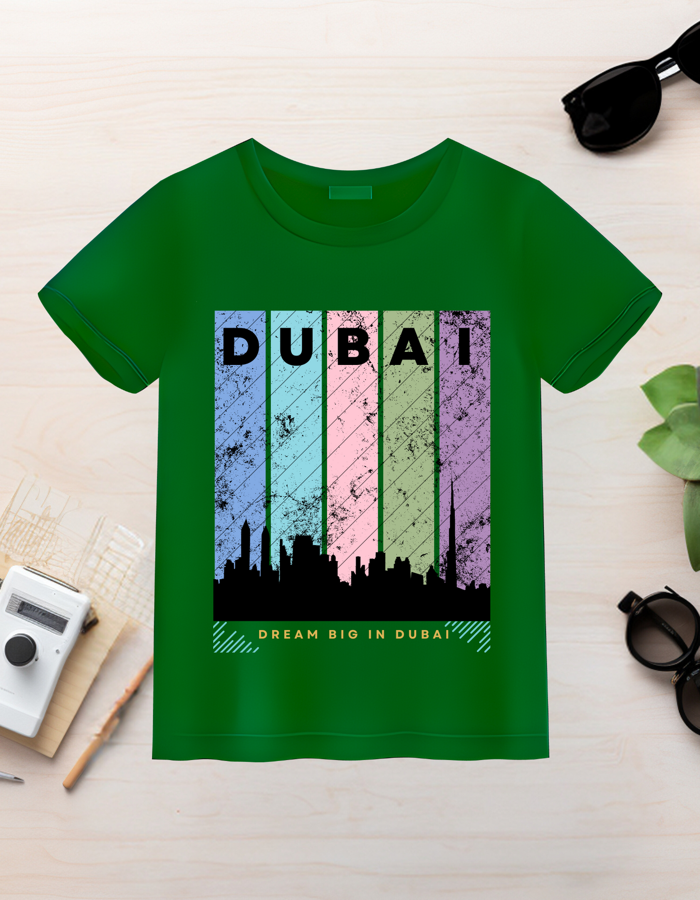 Dubai Kids Organic Cotton T-shirt Green from DoodleChic