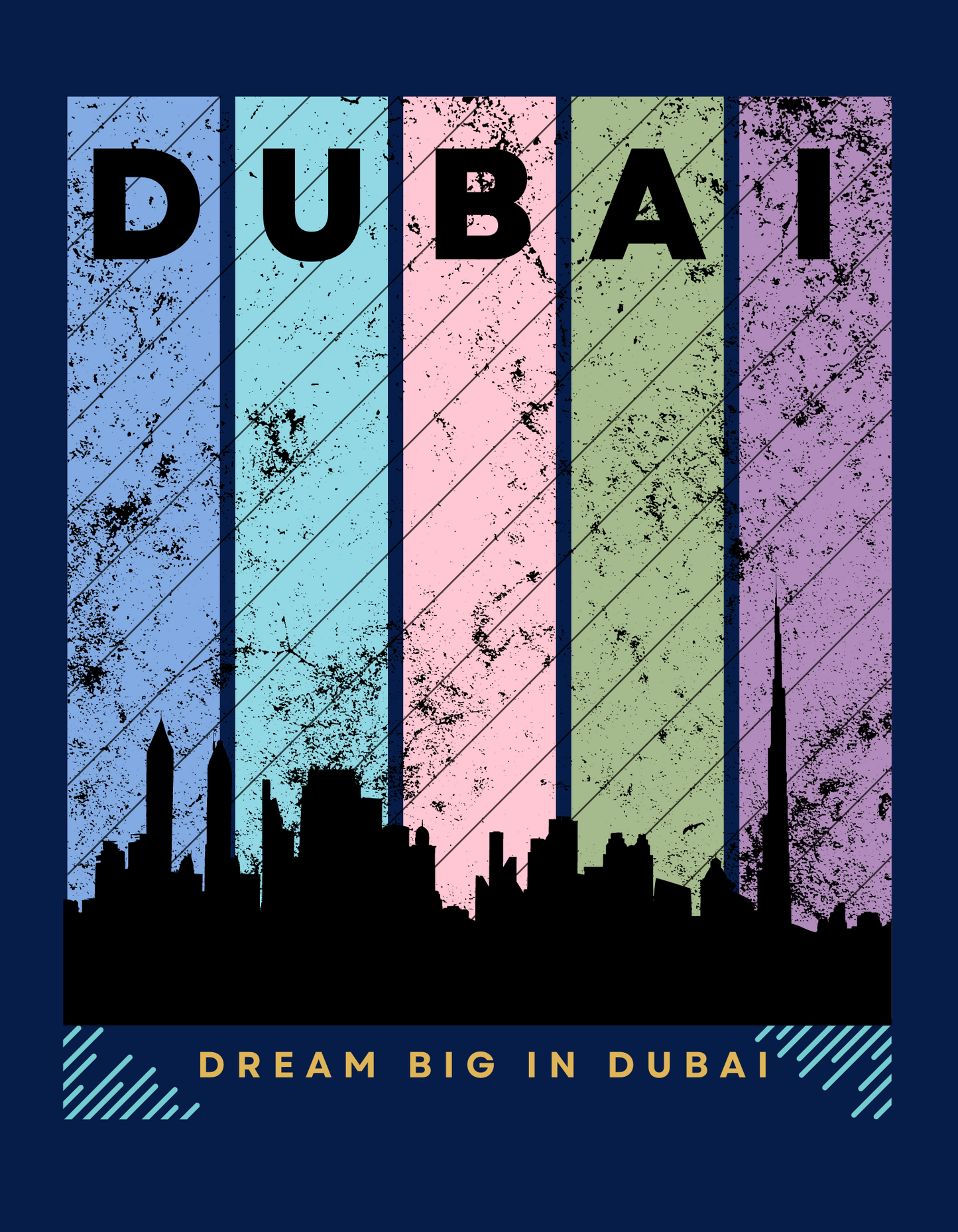 Dubai Kids Organic Cotton T-shirt Navy Blue from DoodleChic