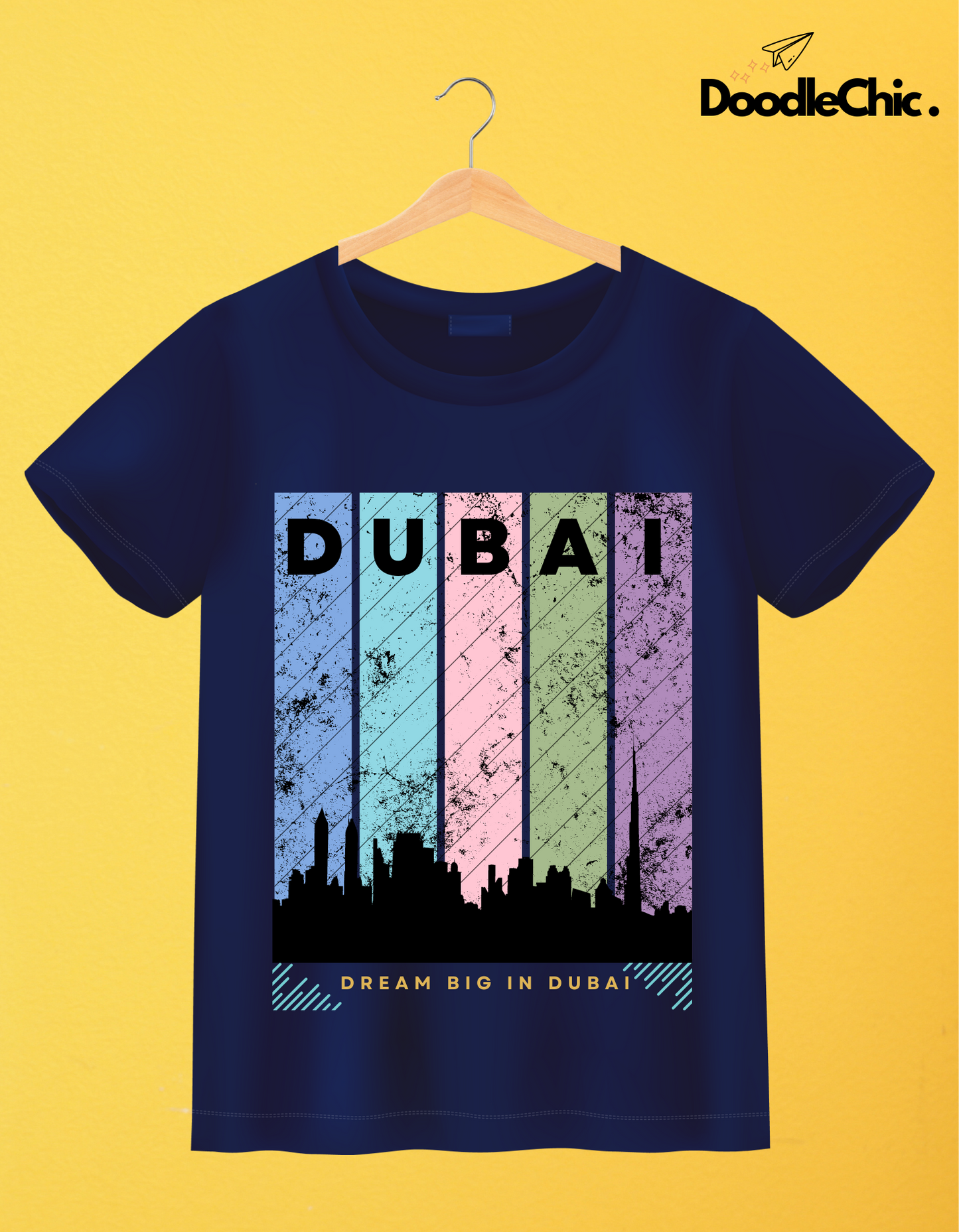 Dubai Kids Organic Cotton T-shirt Navy Blue from DoodleChic
