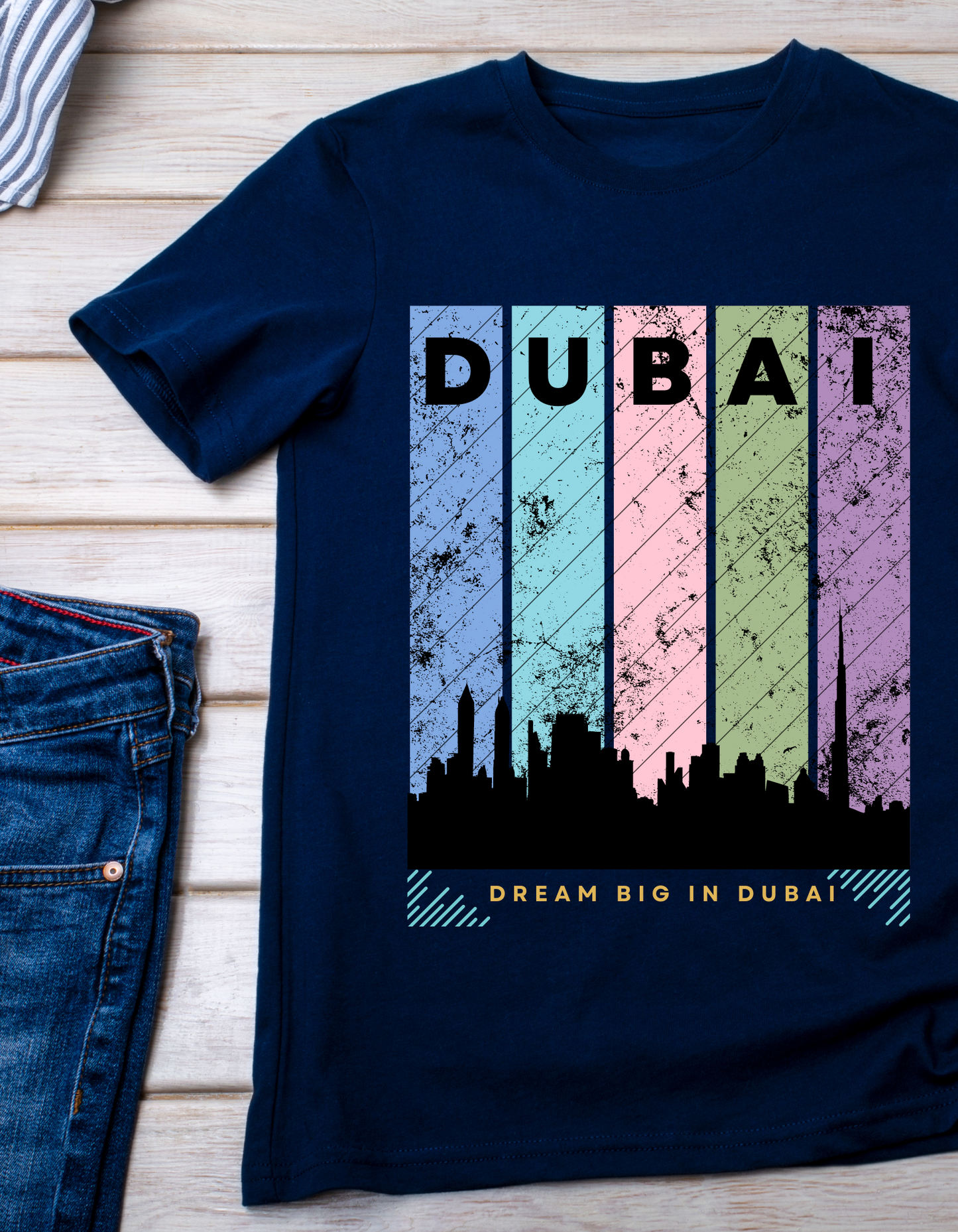 Dubai Kids Organic Cotton T-shirt Navy Blue from DoodleChic