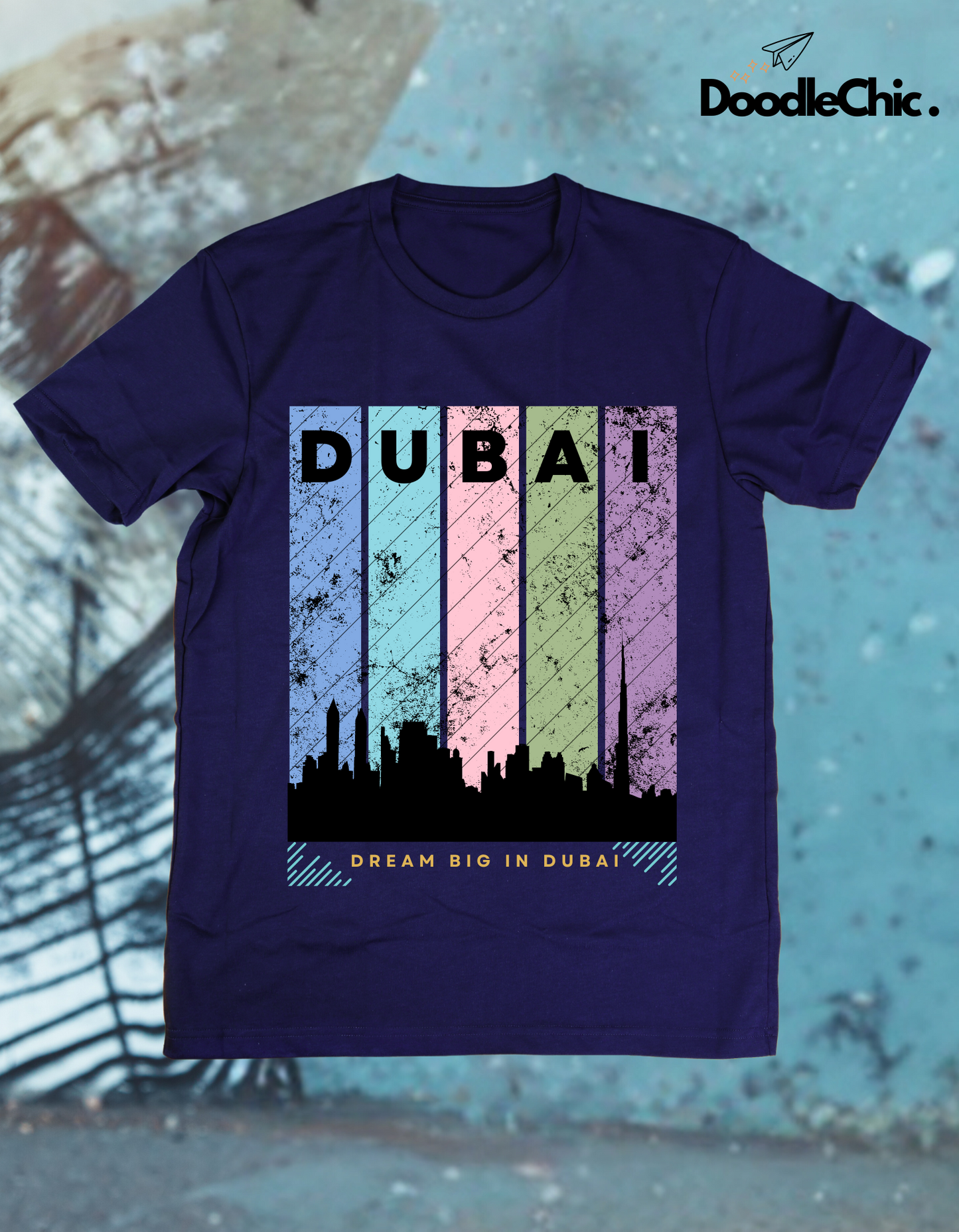 Dubai Kids Organic Cotton T-shirt Navy Blue from DoodleChic