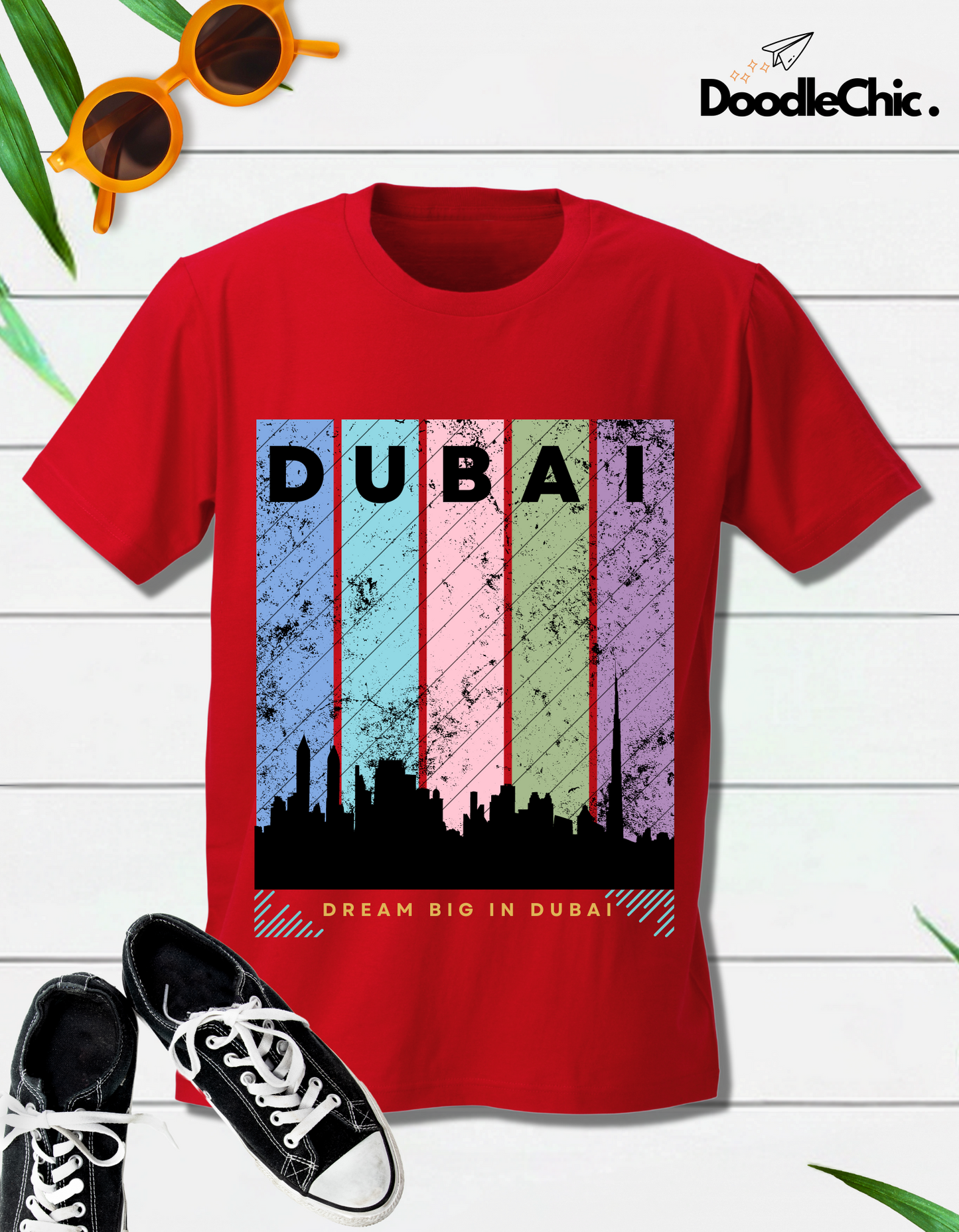 Dubai Kids Organic Cotton T-shirt Red from DoodleChic