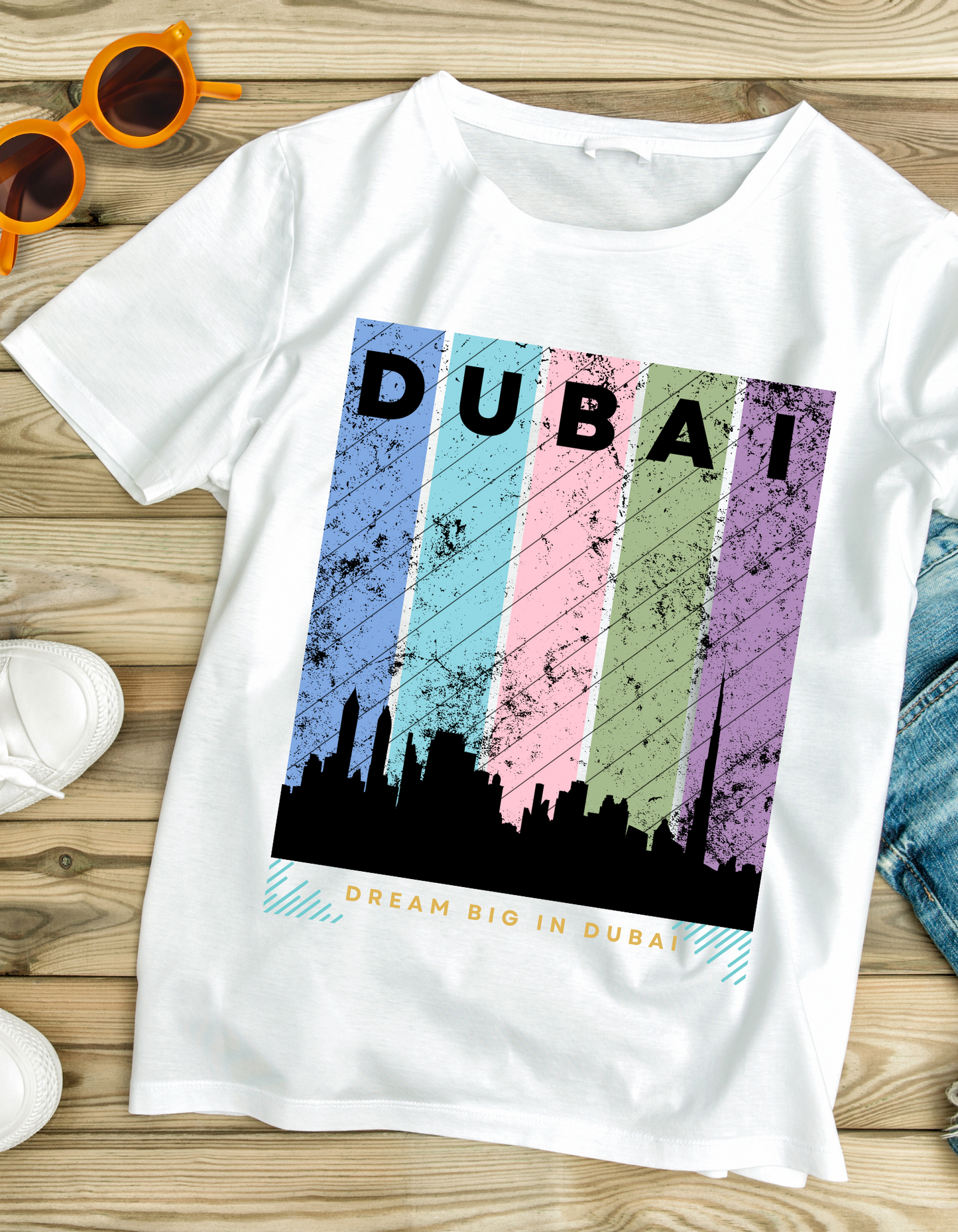 Dubai Kids Organic Cotton T-shirt White from DoodleChic