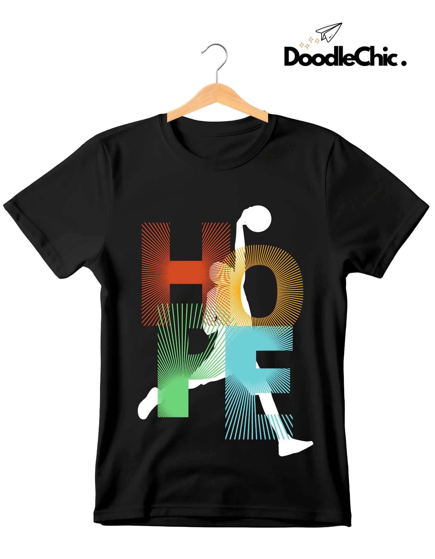 Hope Basketball Kids Organic Cotton T-shirt Black from DoodleChic