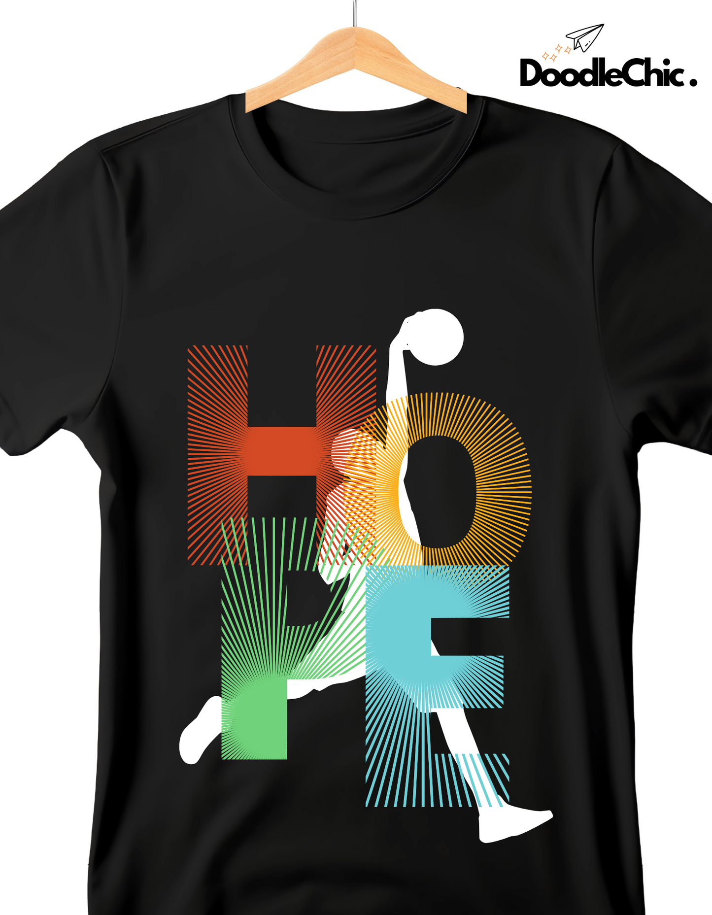 Hope Basketball Kids Organic Cotton T-shirt Black from DoodleChic