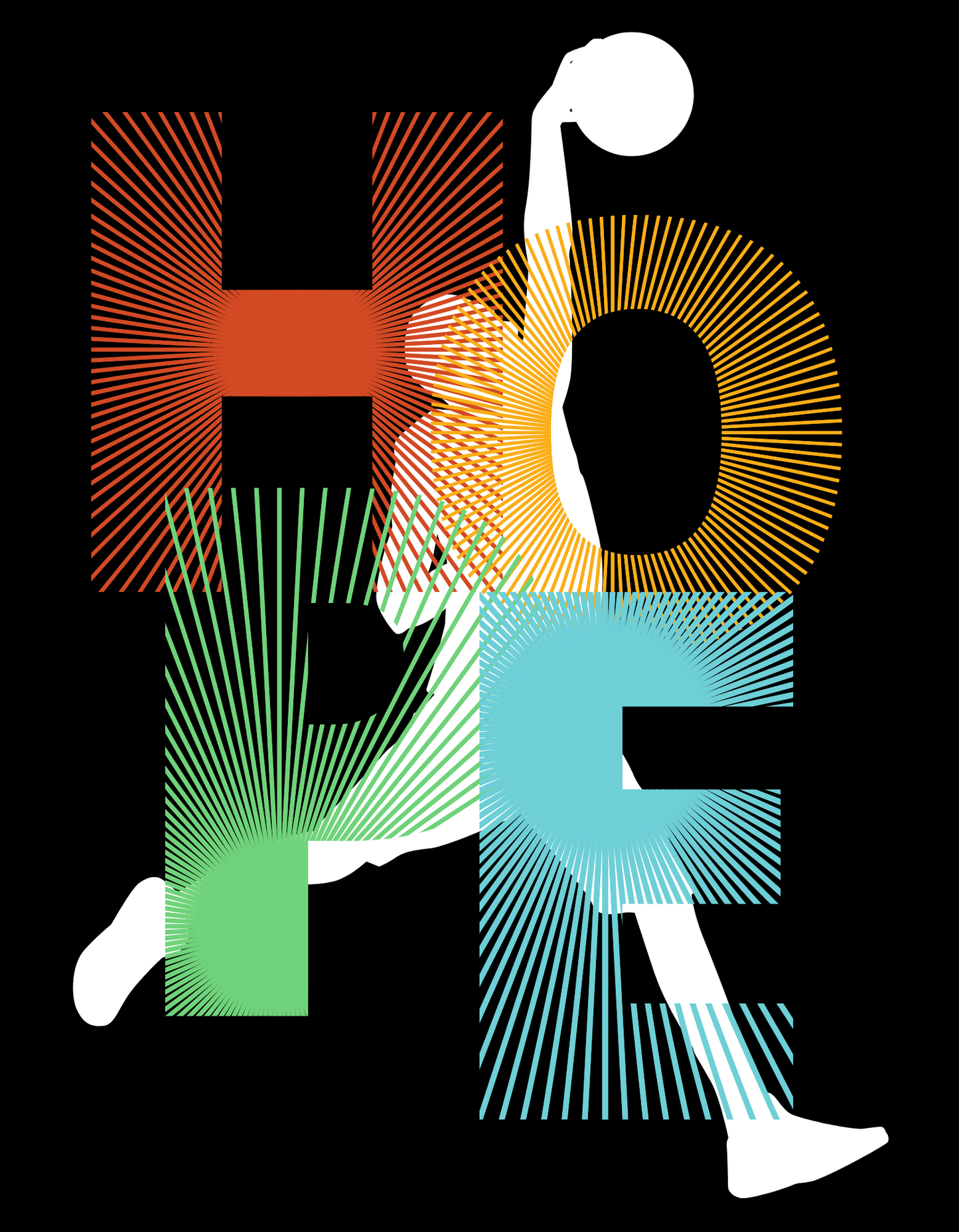 Hope Basketball Kids Organic Cotton T-shirt Black from DoodleChic