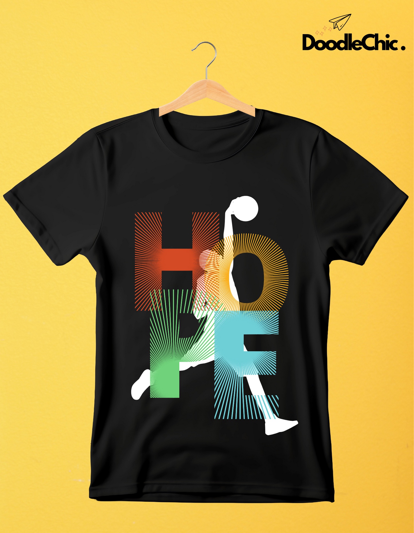 Hope Basketball Kids Organic Cotton T-shirt Black from DoodleChic